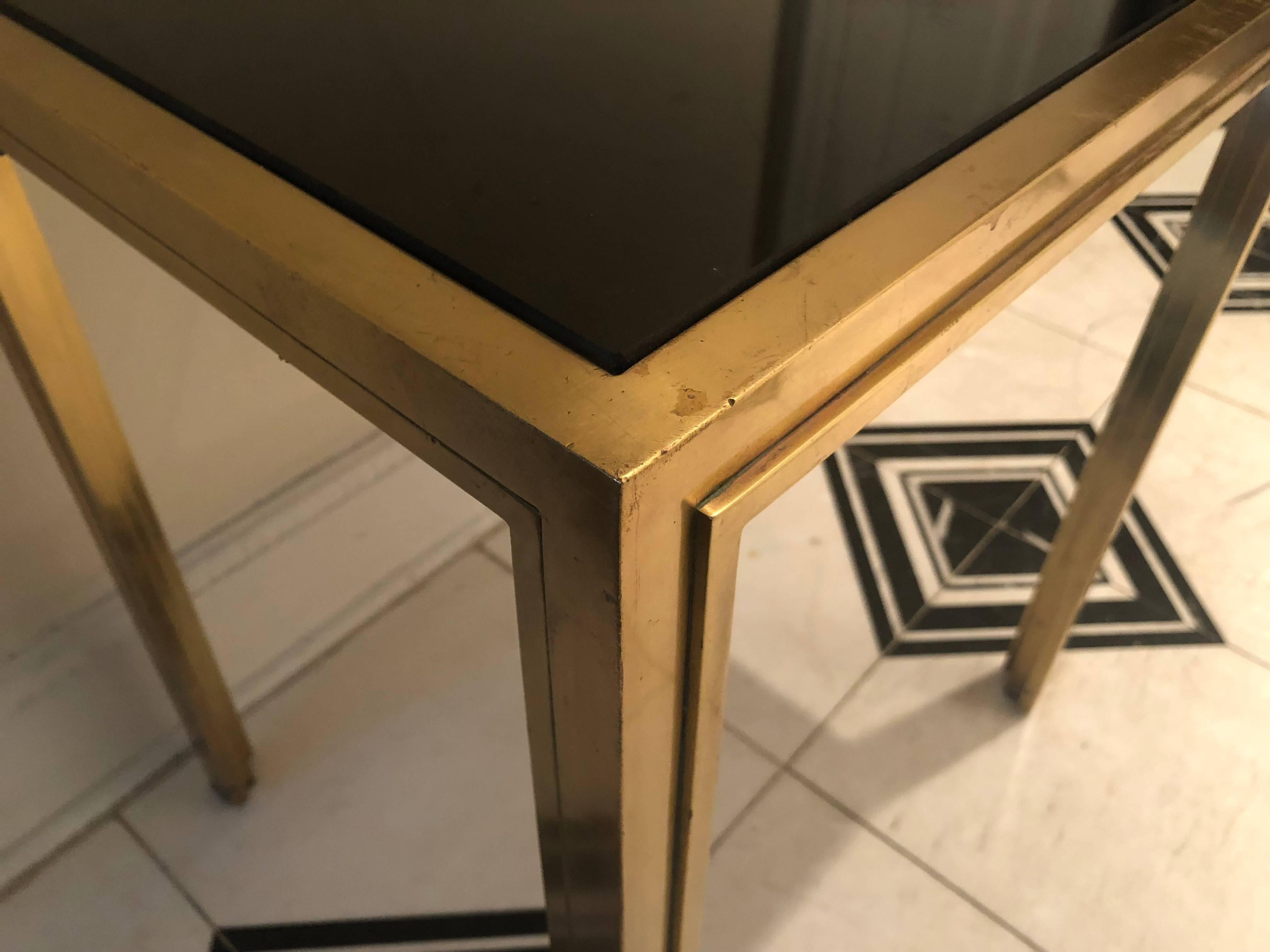 black glass end table