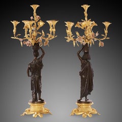 Paire de candélabres 19ème siècle Louis XVI