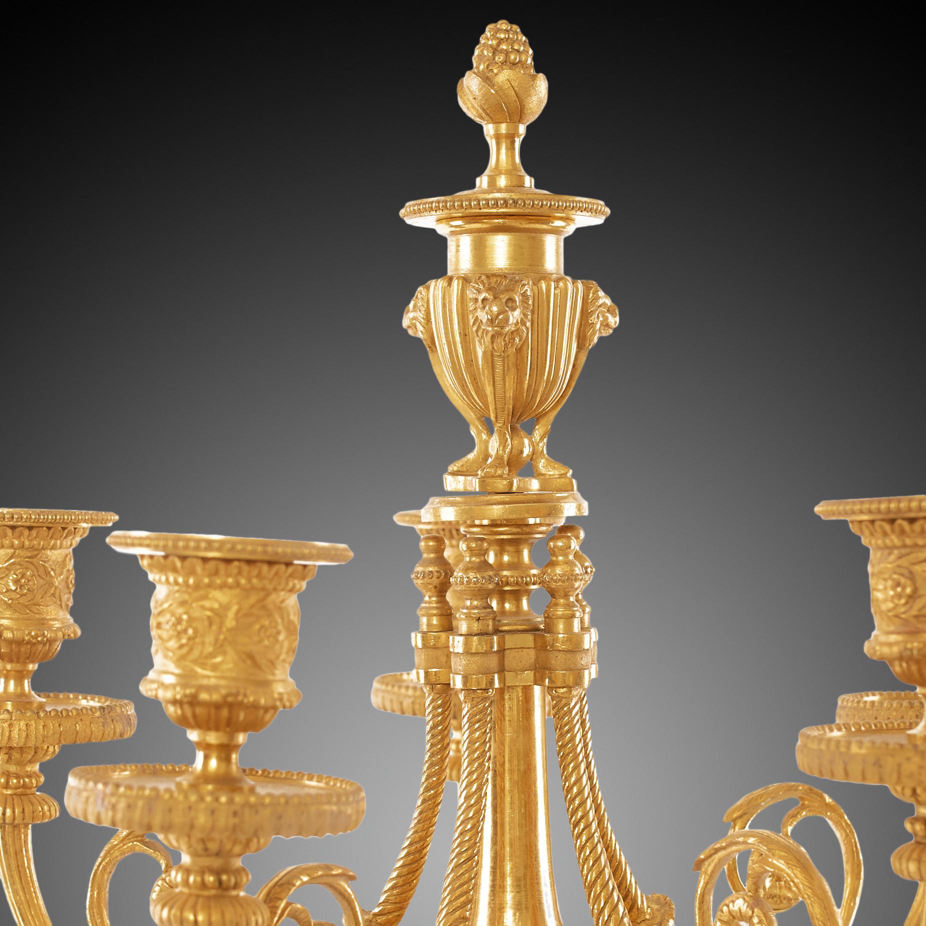 French Pair Candelabra 19th Century Louis XVI For Sale