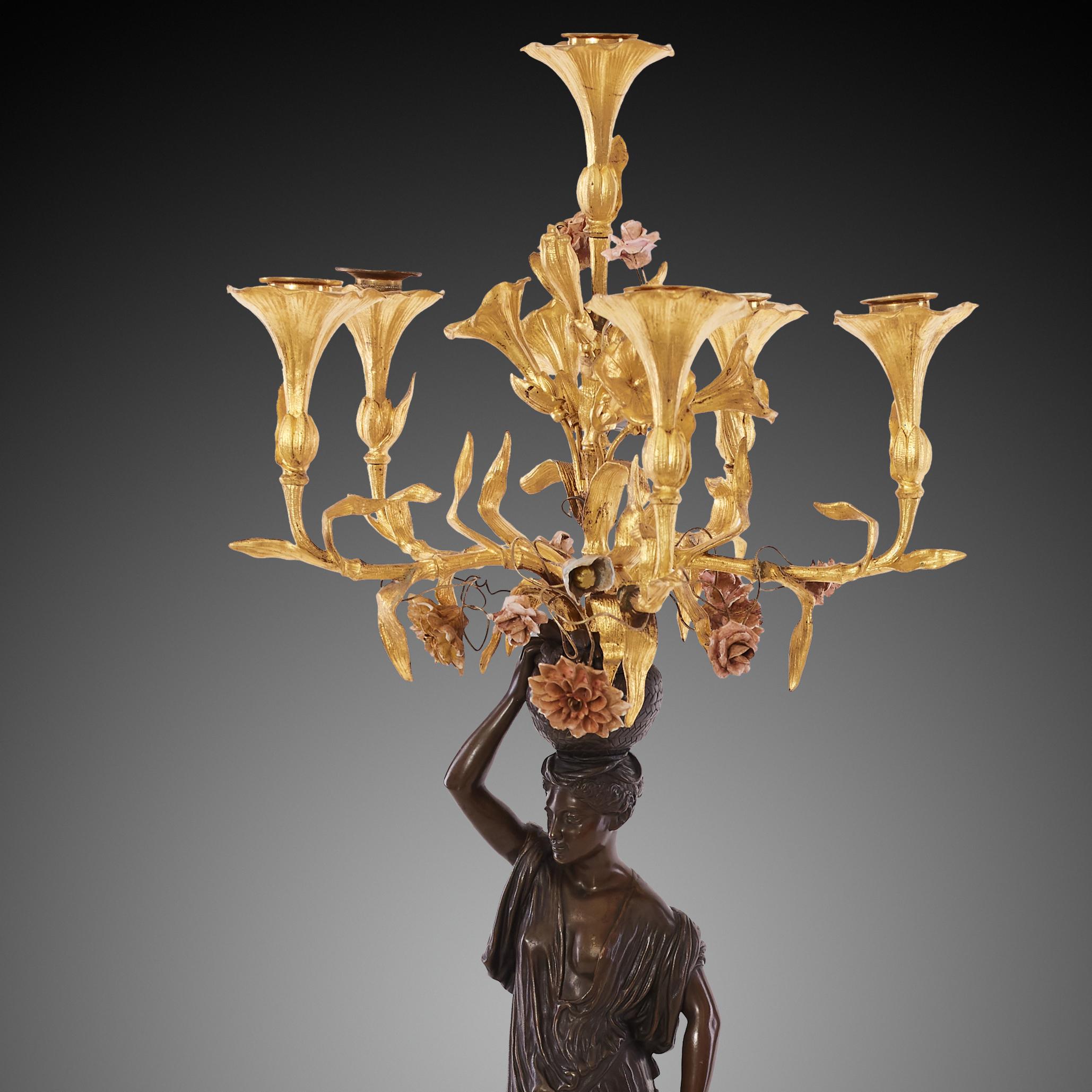 French Pair Candelabra 19th Century Louis XVI For Sale