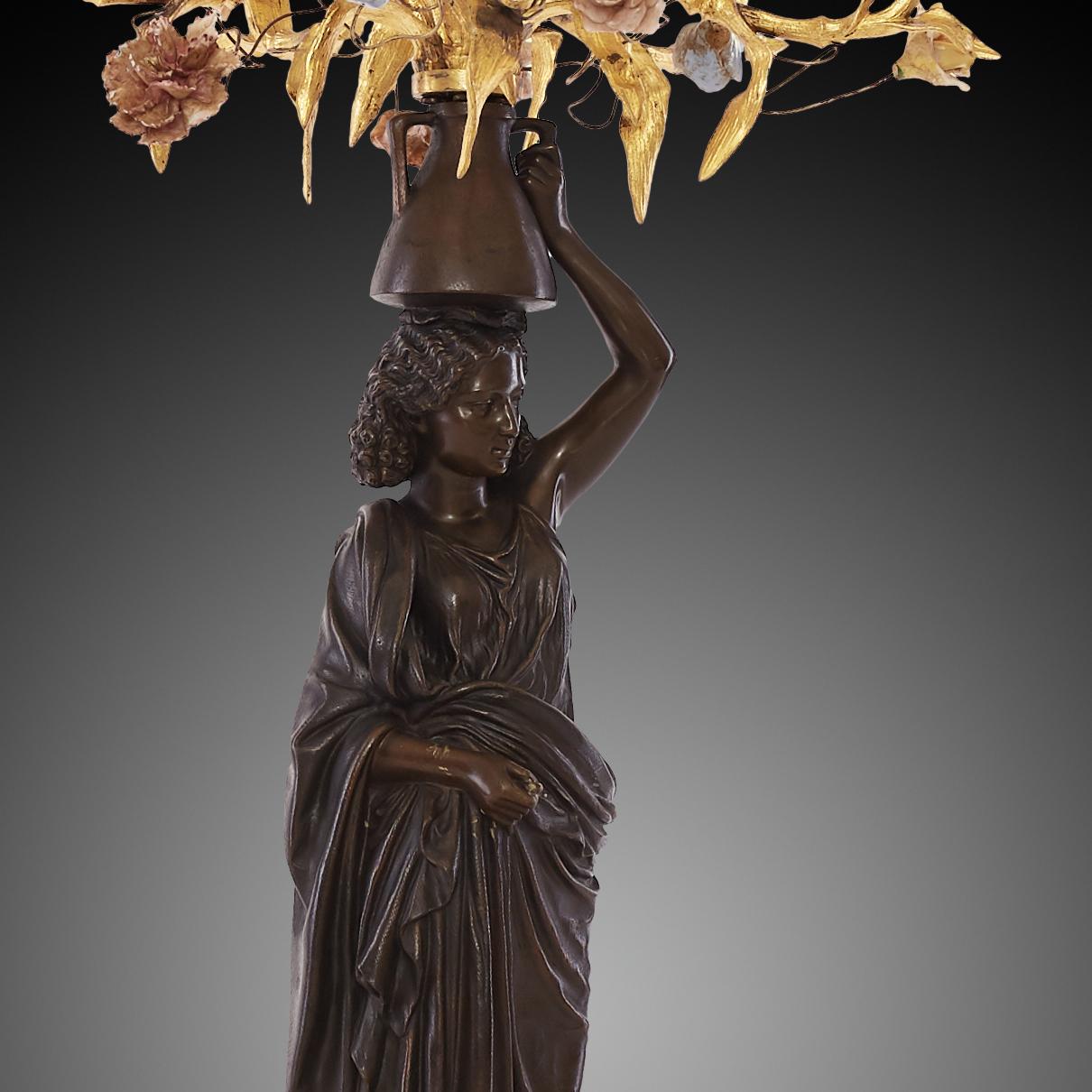 Bronzo Coppia di candelabri del XIX secolo Luigi XVI in vendita