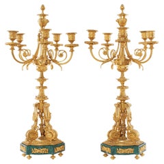 Paire de candélabres 19ème siècle Louis XVI