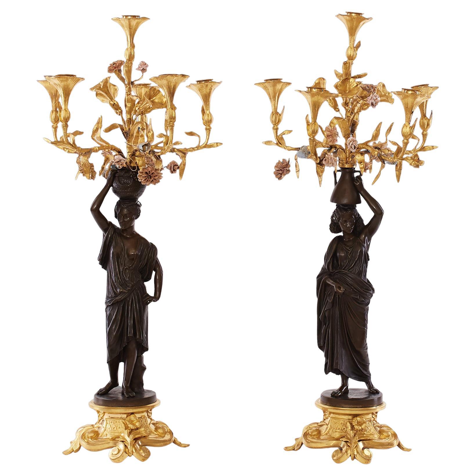 Pair Candelabra 19th Century Louis XVI For Sale