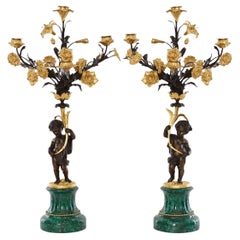 Antique Pair Candelabra 19th Century Napoleon III