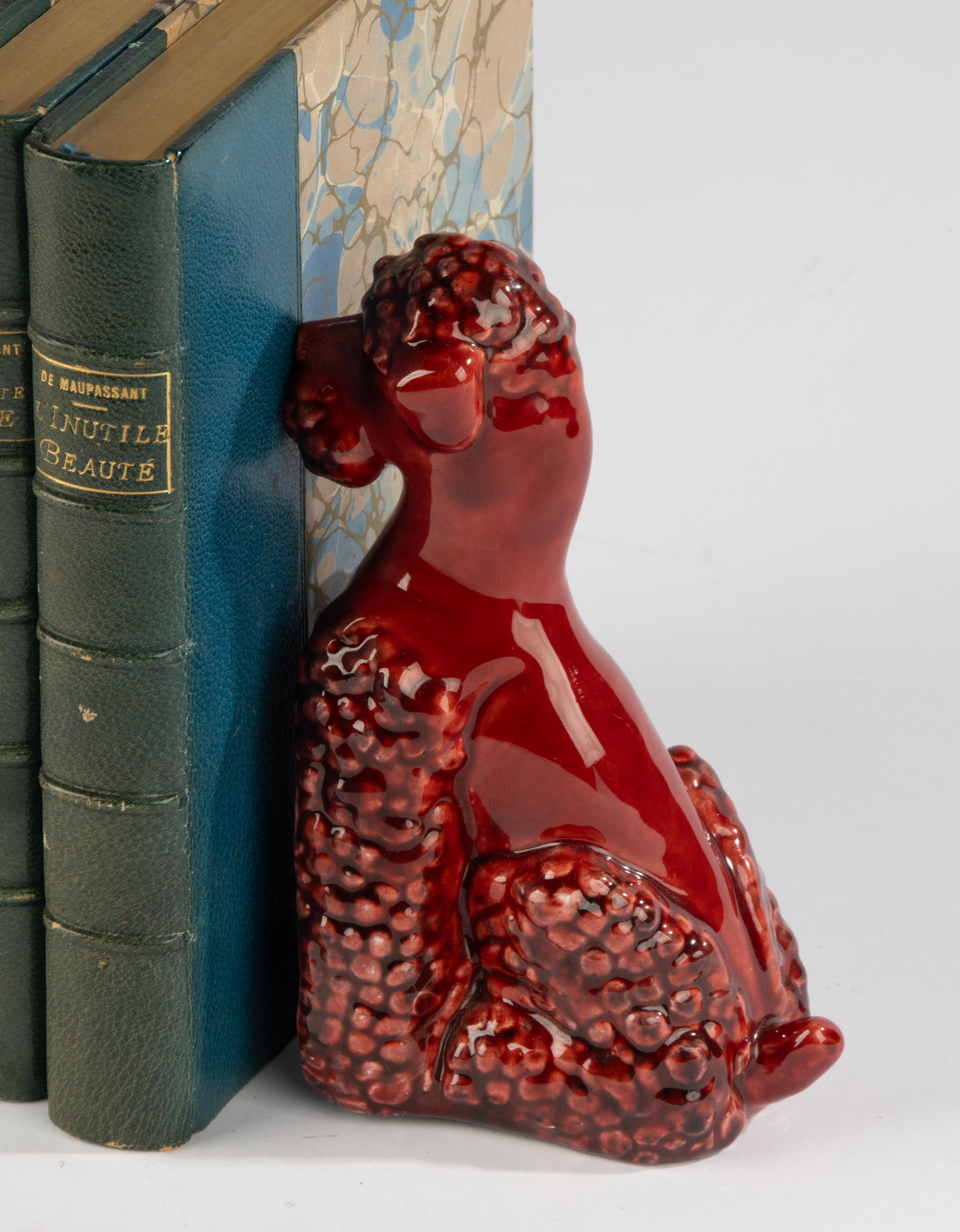 A Pair Ceramic Art Deco Bookends - Poodles - by Sèvres - Paul Millet For Sale 5