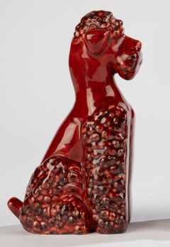 Ein Paar keramische Art Deco Buchstützen - Pudel - von Sèvres - Paul Millet