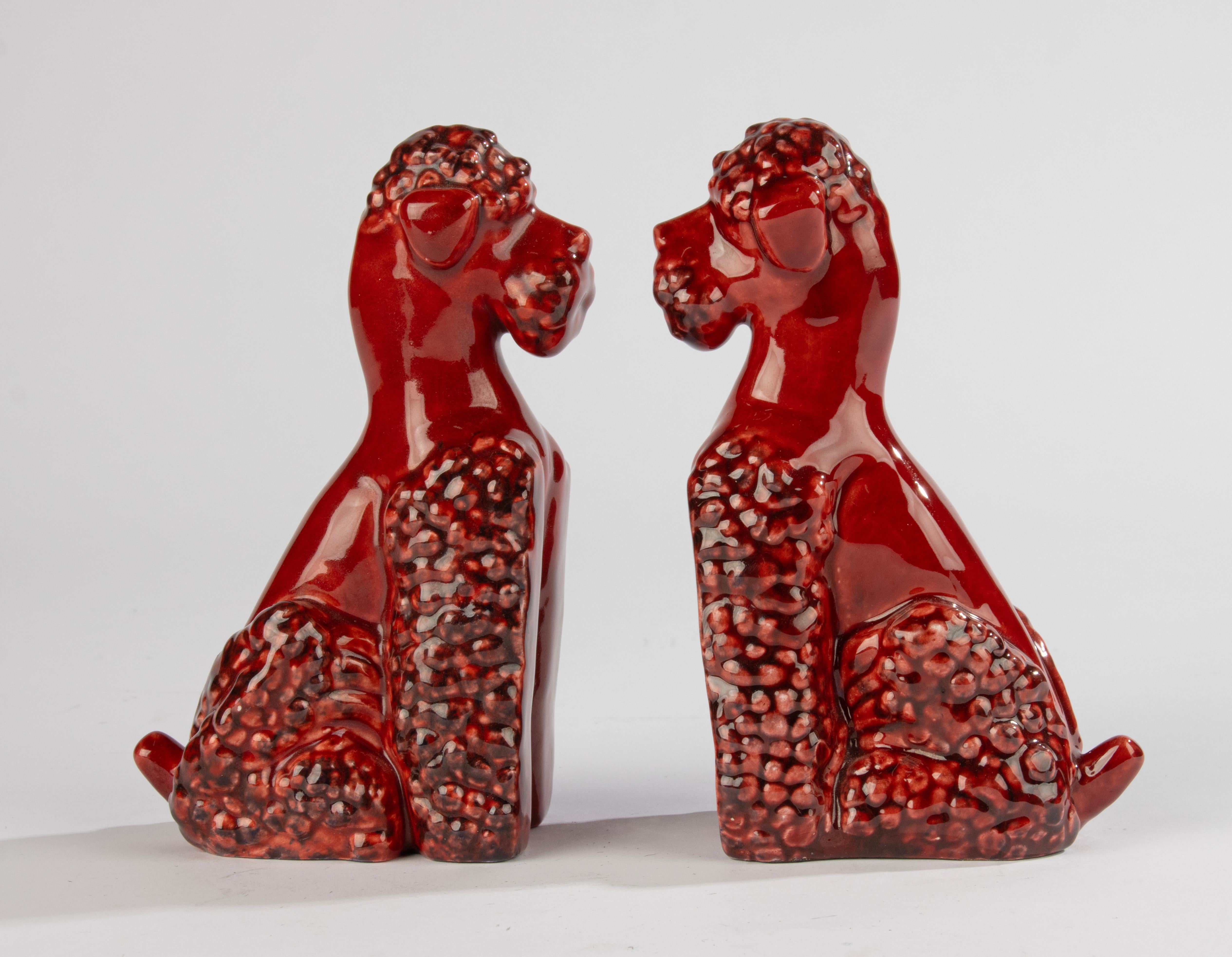 French A Pair Ceramic Art Deco Bookends - Poodles - by Sèvres - Paul Millet For Sale