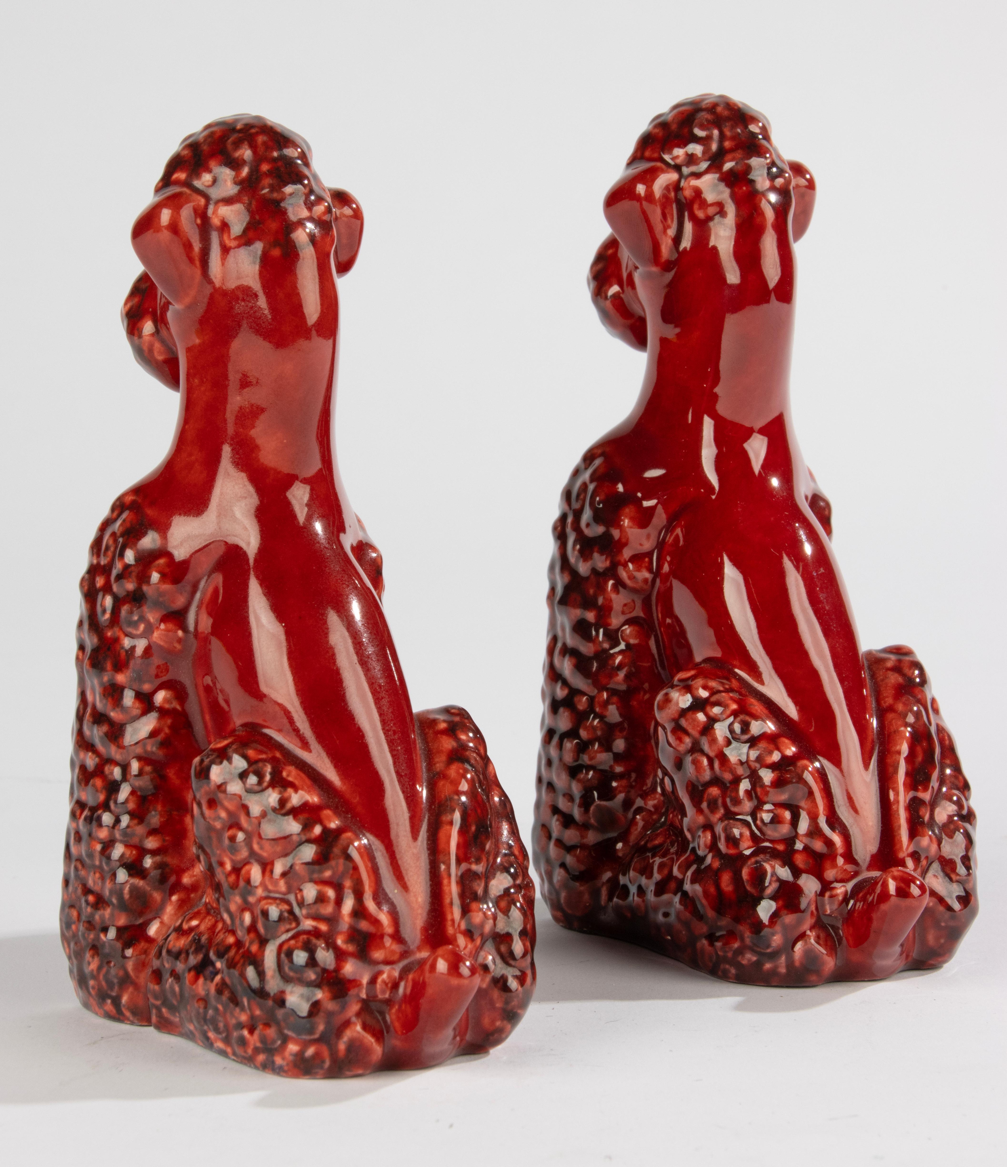 A Pair Ceramic Art Deco Bookends - Poodles - by Sèvres - Paul Millet For Sale 1