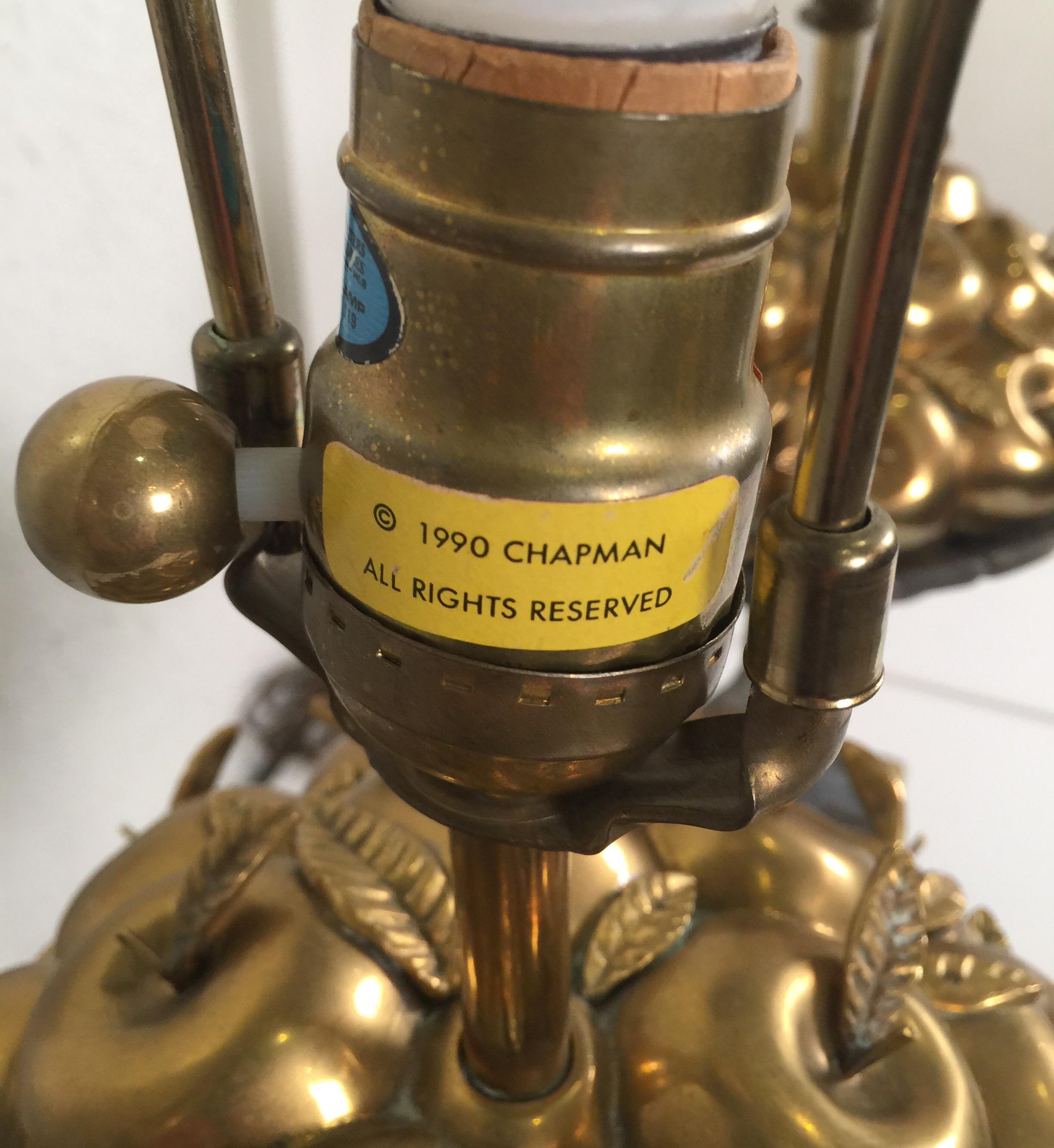 Pair of Chapman Brass and Iron Lamps 9