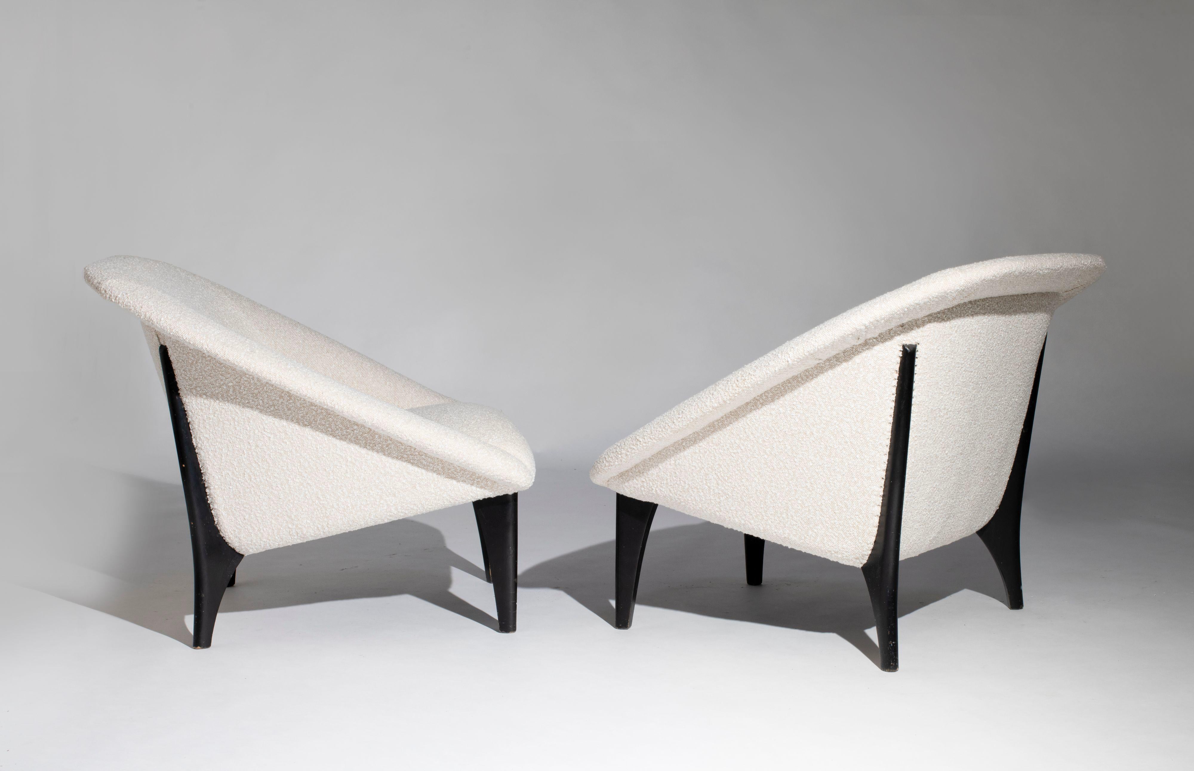Scandinave moderne Paire de fauteuils 