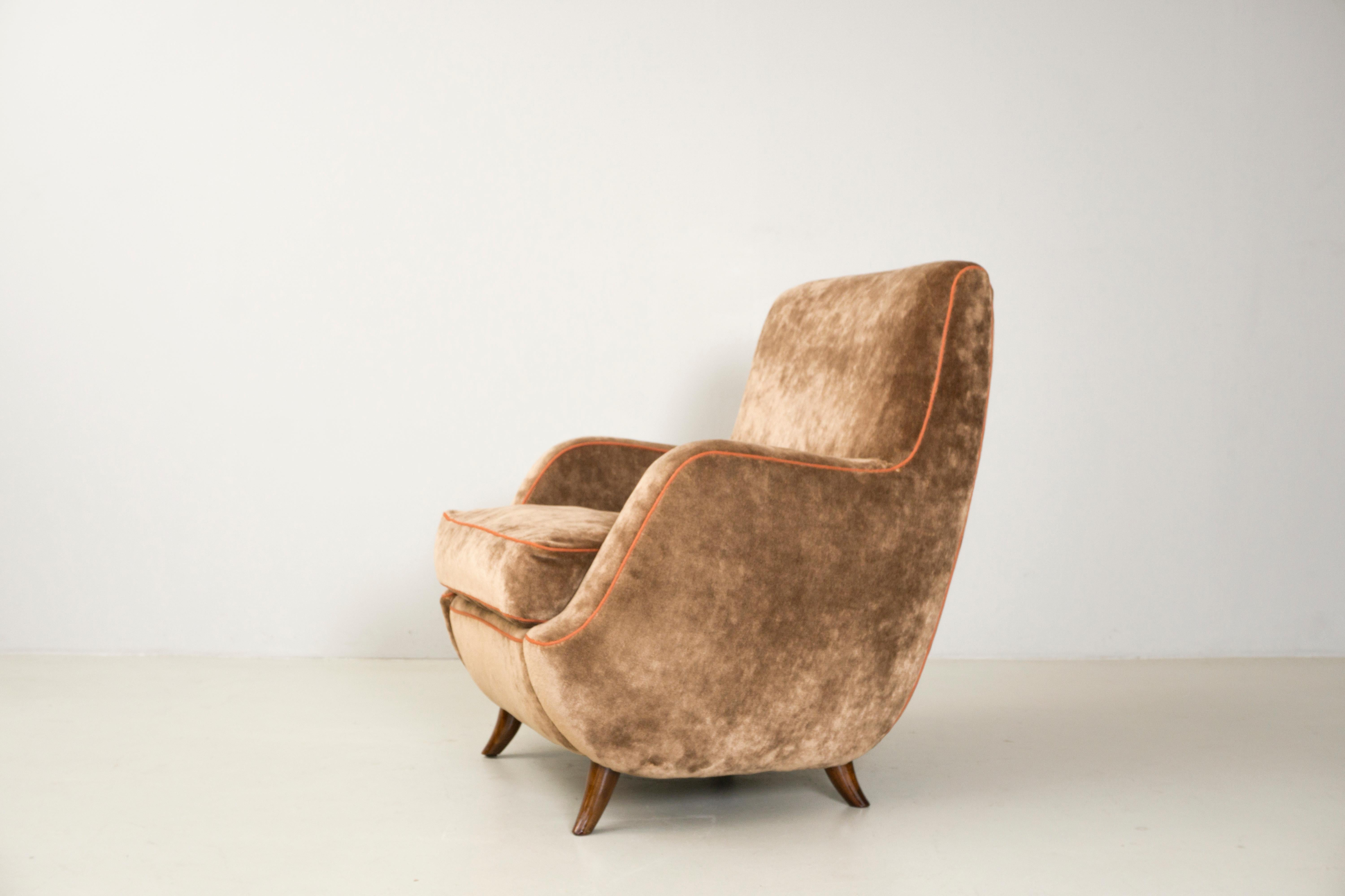Ein Paar De Carli-Sessel, seltenes Design aus den 1940er Jahren (Moderne der Mitte des Jahrhunderts) im Angebot