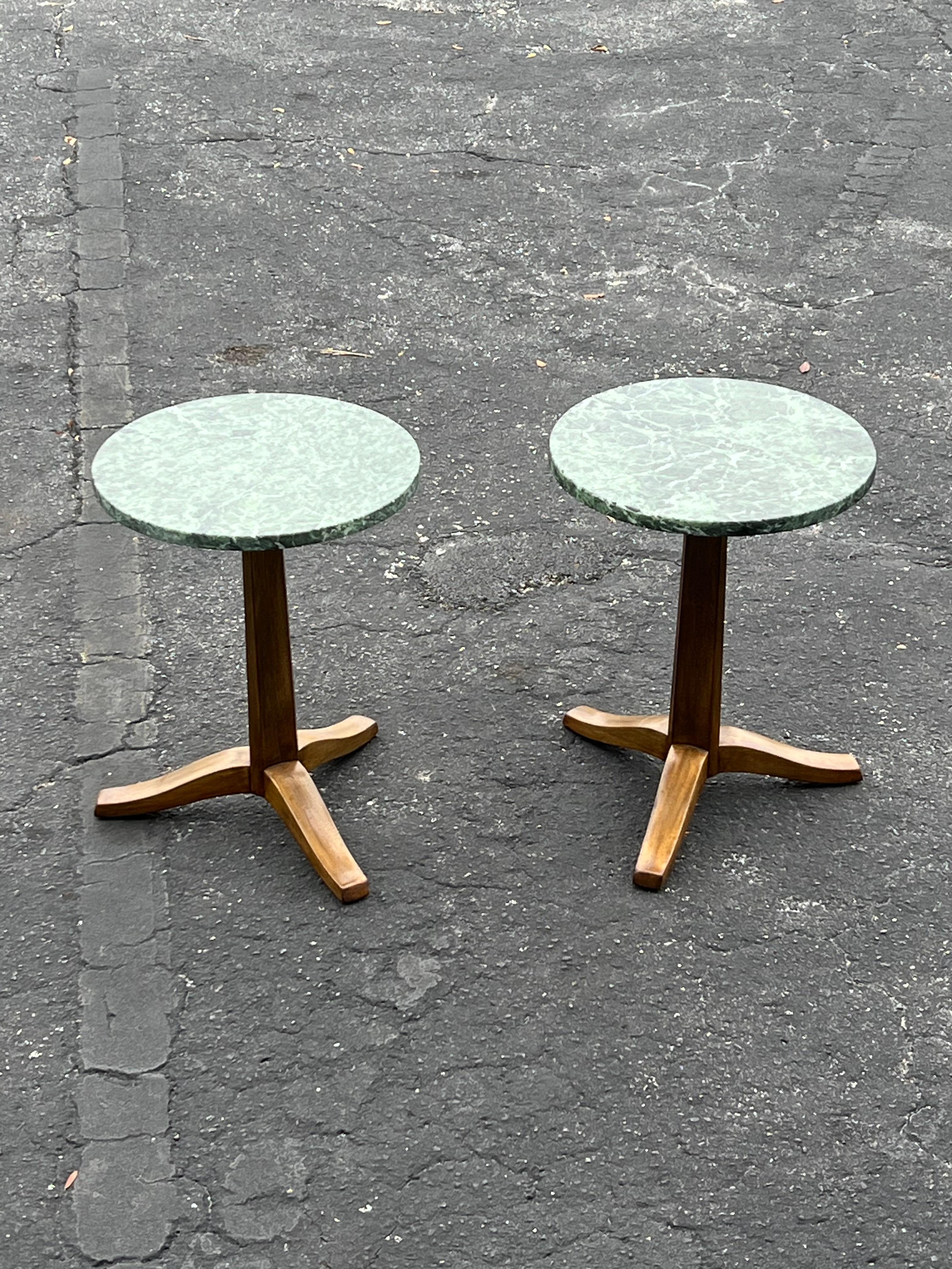 A Pair Dunbar Gueridons With Green Marble Tops For Sale 5