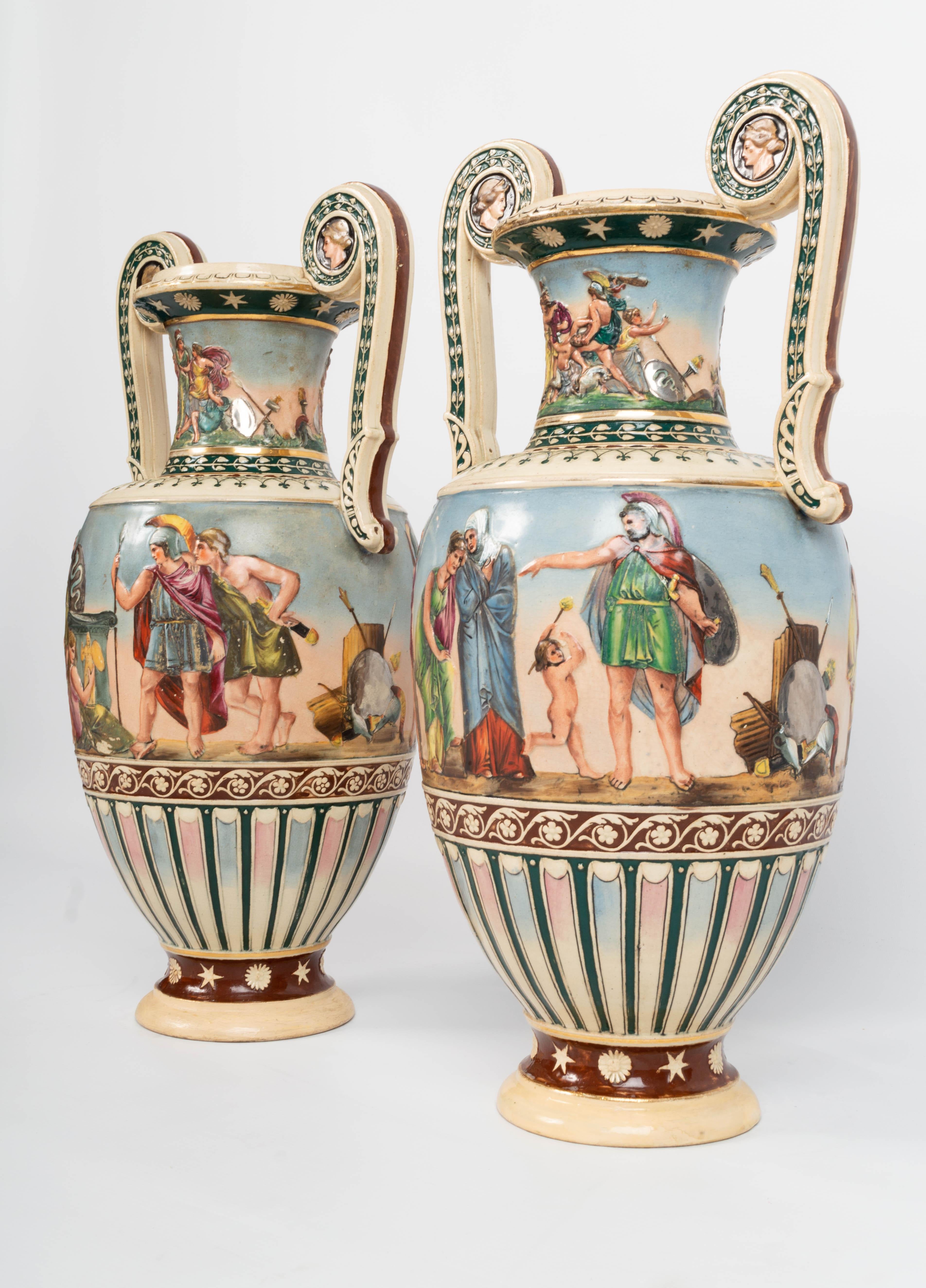 Pair English 19th Century Greek Revival Vases C.1830 For Sale 11