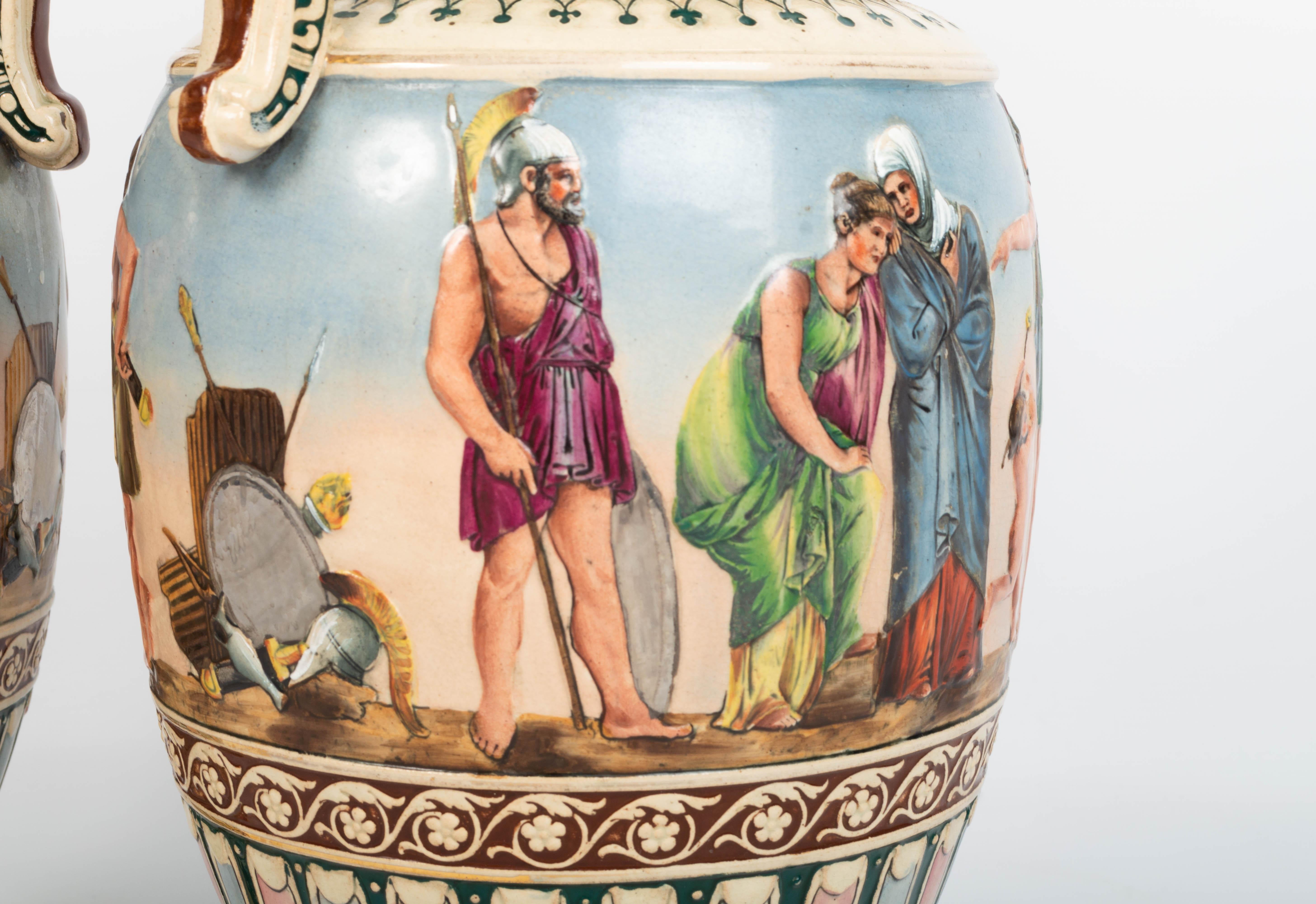 XIXe siècle Paire de vases anglais de style néo-grec du 19ème siècle, vers 1830 en vente