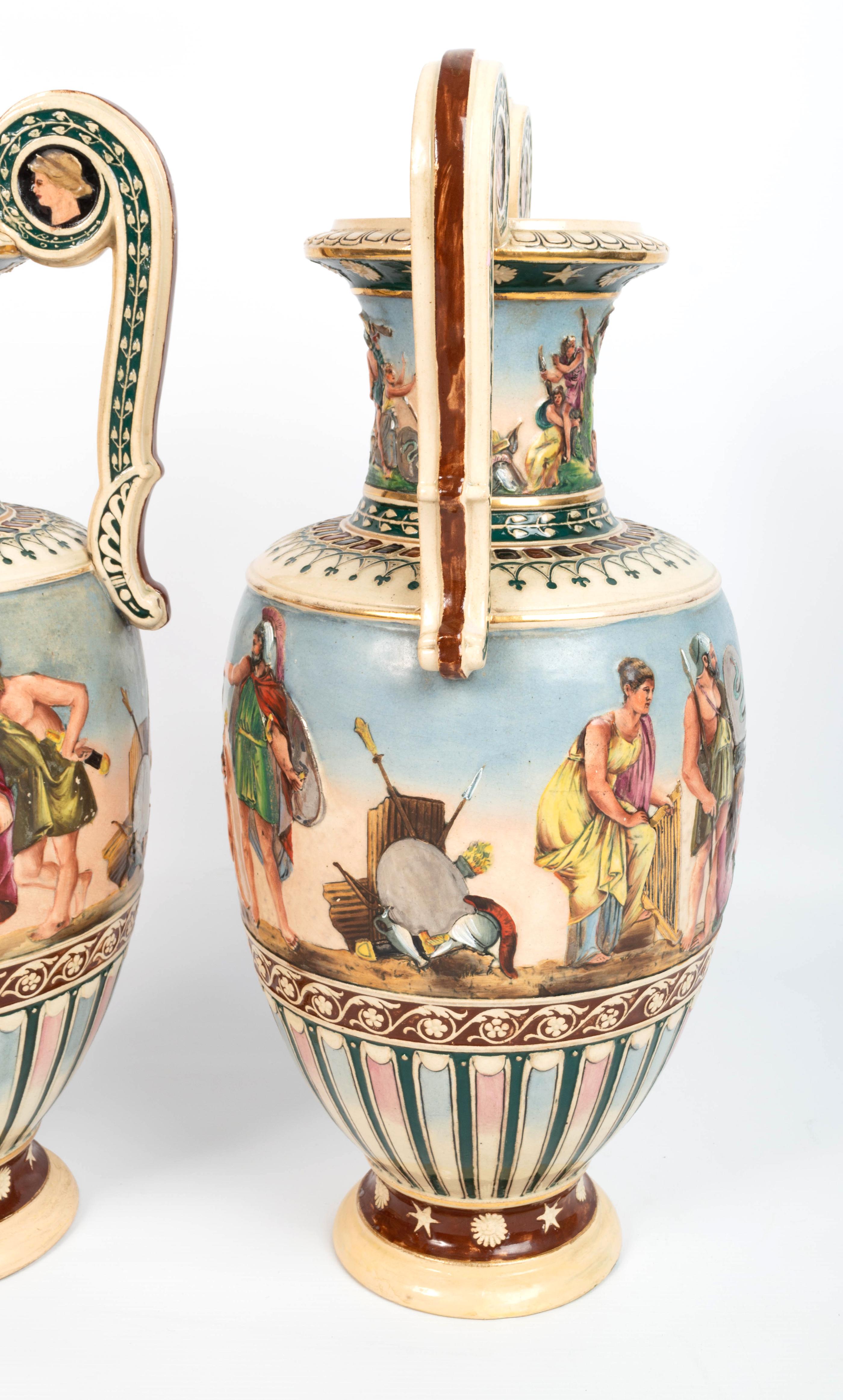 Pair English 19th Century Greek Revival Vases C.1830 For Sale 5