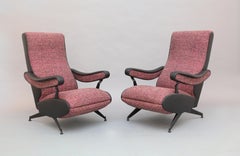 Pair Extendable Armchair Italy 1960 Zanuso Style