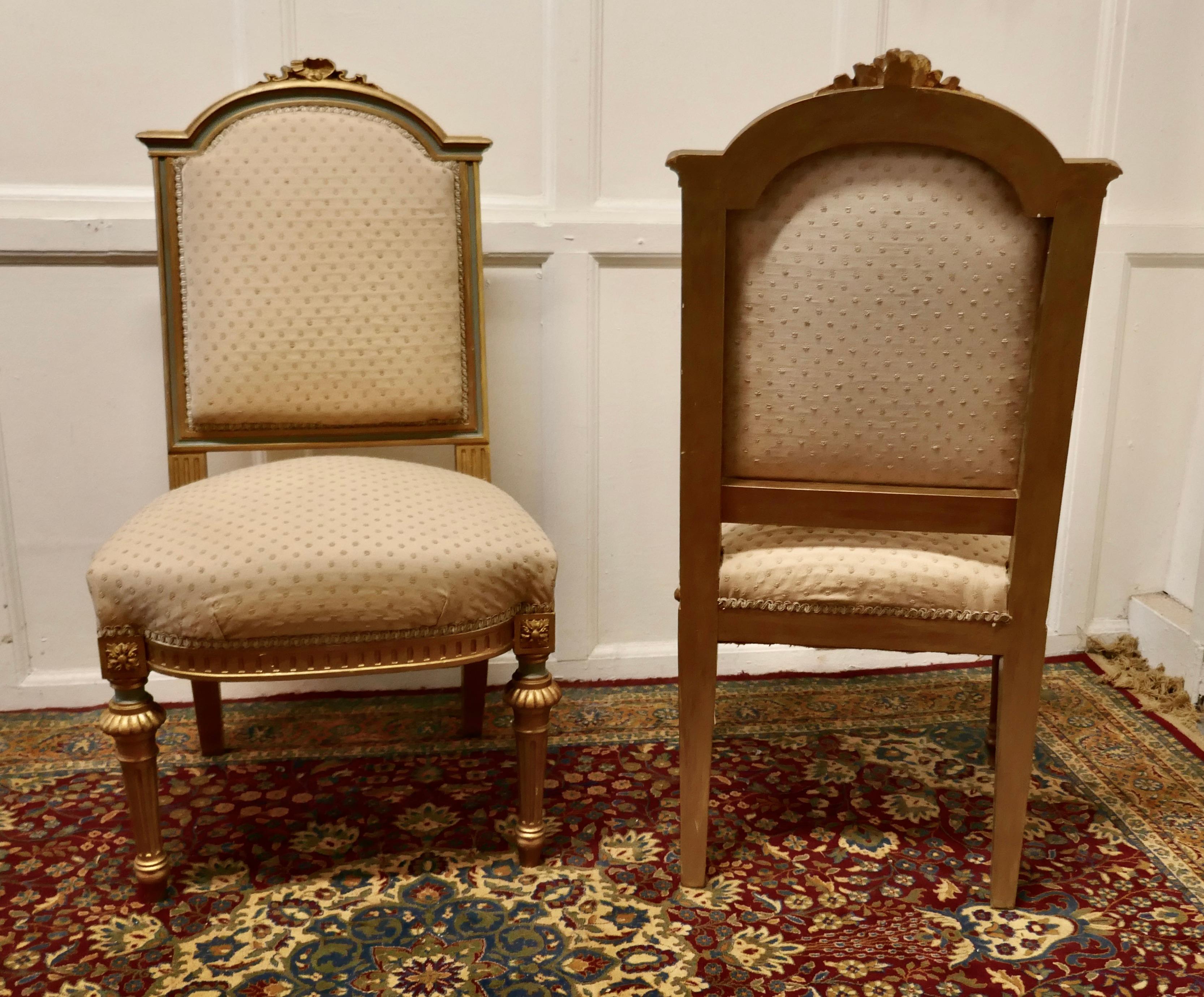 French Provincial Pair Fine Quality French Gilt Salon Chairs circa 1880 For Sale