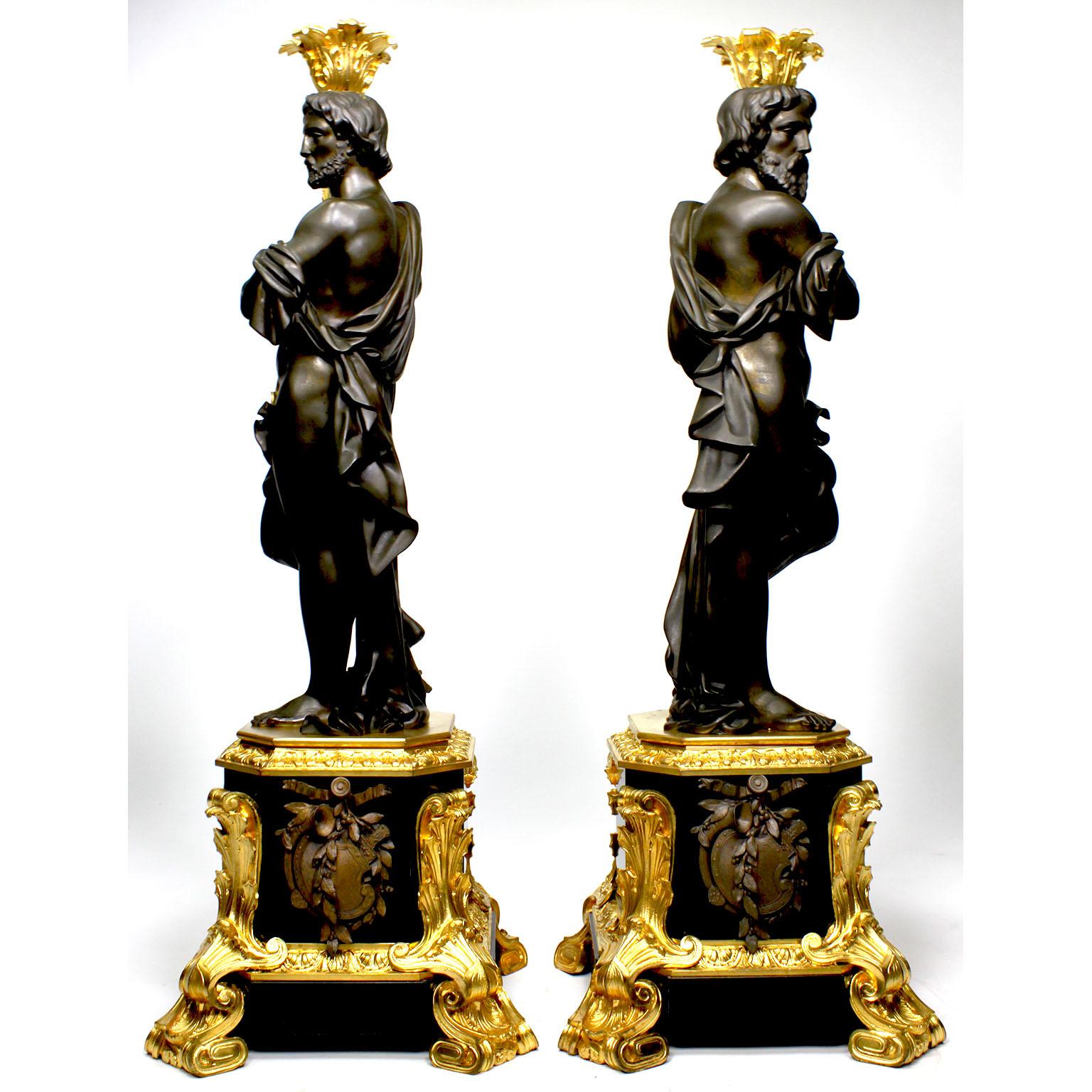 Pair French 19th Century Neoclassical Style Figural Candelabra by Henri Picard In Good Condition In Los Angeles, CA