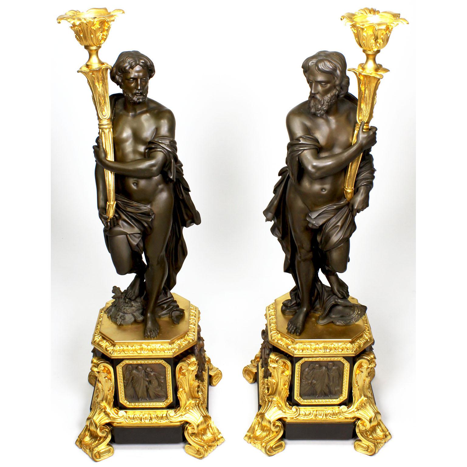 Pair French 19th Century Neoclassical Style Figural Candelabra by Henri Picard 3