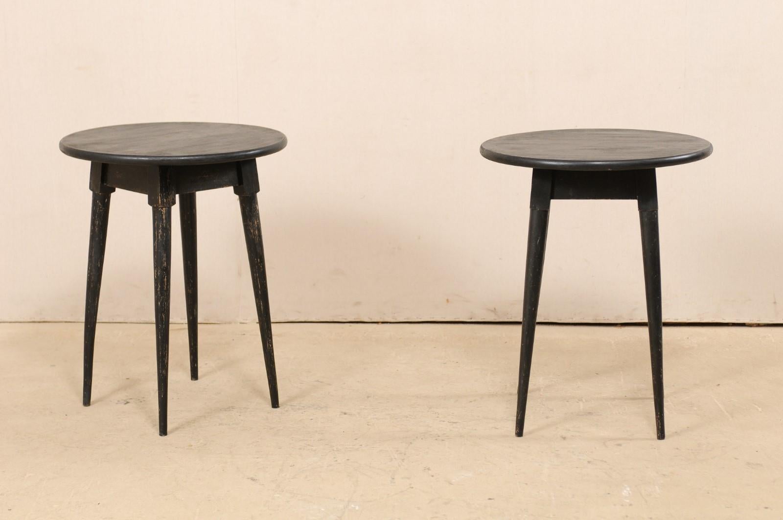 Pair of French Mid-20th Century Painted Wood Side Tables  In Good Condition In Atlanta, GA