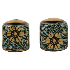 A Pair in fuchin or kakemono weights in painted porcelain of Kutani