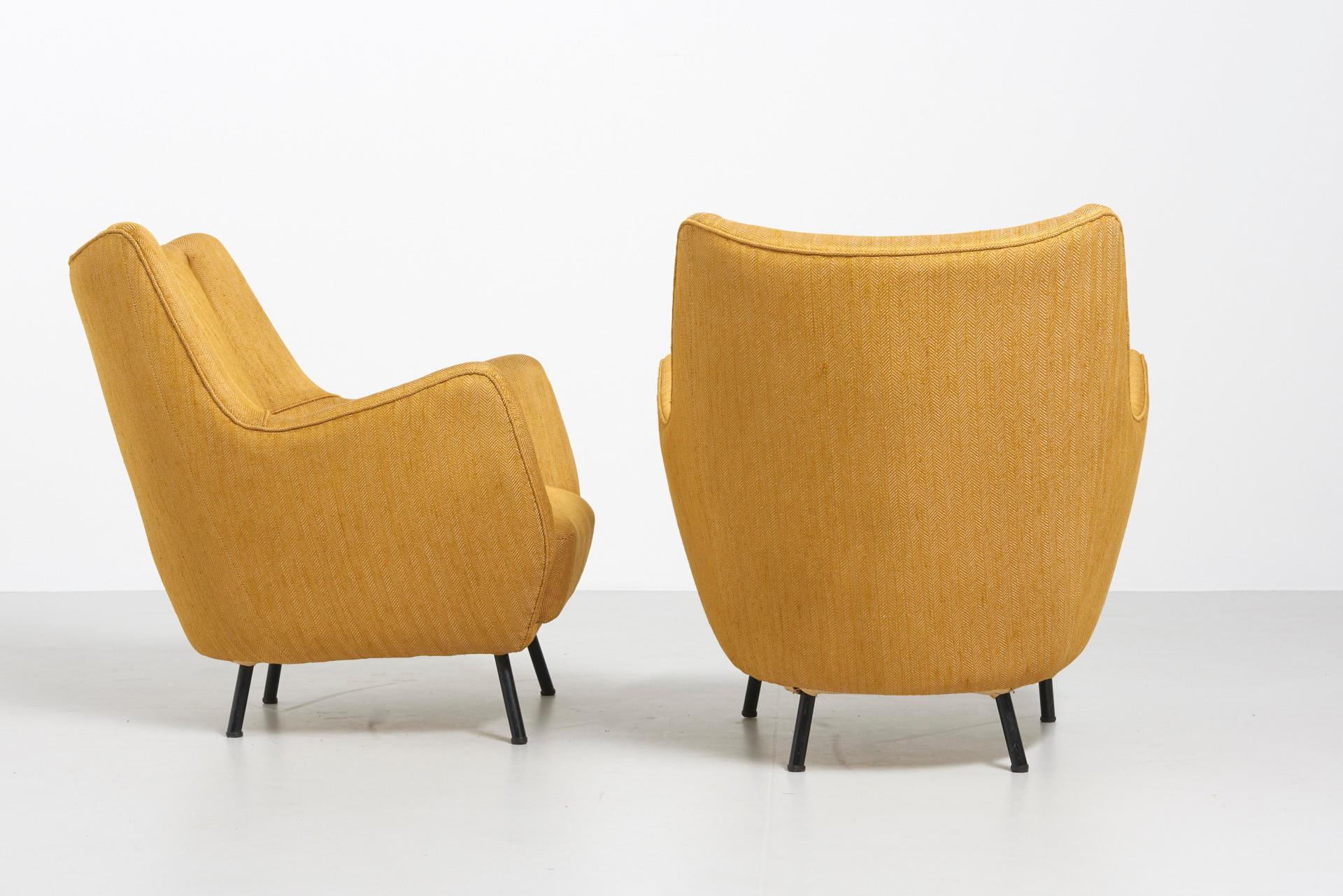 Pair Italian Easy Chairs, 1950s For Sale 1
