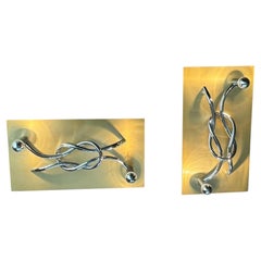 A Pair Italian 'Reef Knot' Wall Light Panels by Giacomo Benevelli for Missaglia