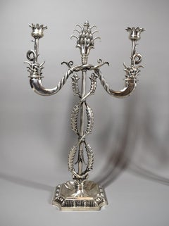 A pair Italian silver two-light candelabra by Fratelli Venezian circa 1950