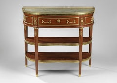 Pair of Louis XVI Mahogany Console Tables by Fidelys Schey, circa 1780
