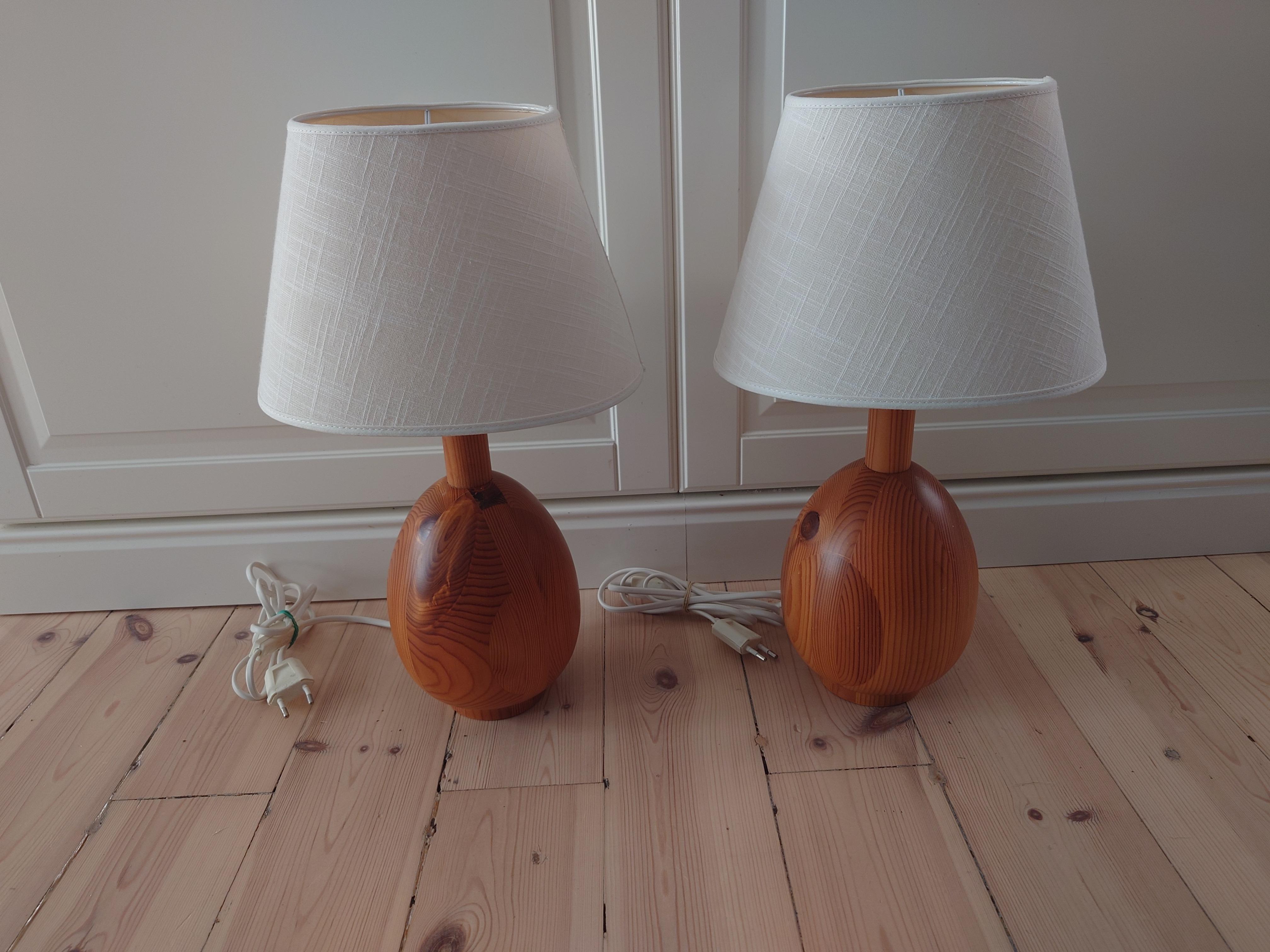 These Markslöjd Kinna lamps are the perfect combination of rustic charm and elegant design. With their pine lamp bases and linen lampshades in a beautiful bone white color, they will add a touch of warmth and style to any room. 
The heigt of the