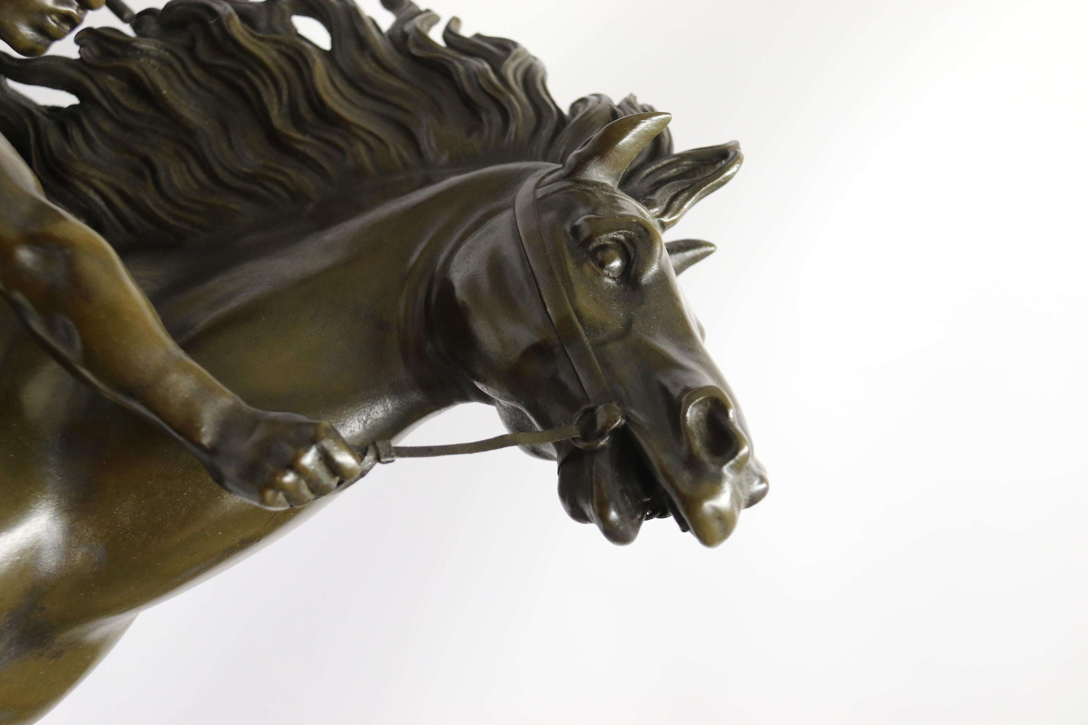 Pair of Marly Horses, Cast Bronze, French, Large Scale, circa 1880 11