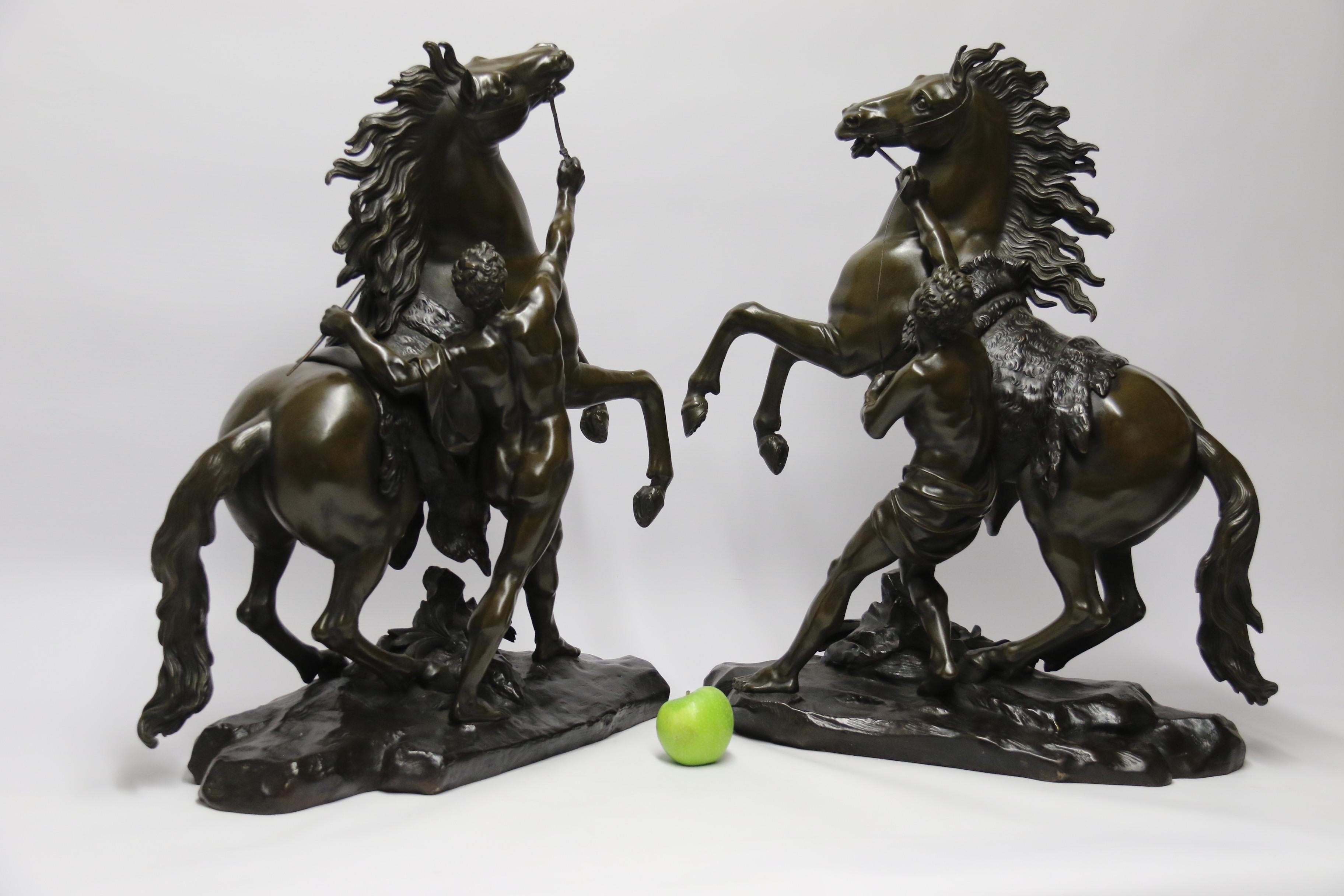 Pair of Marly Horses, Cast Bronze, French, Large Scale, circa 1880 1