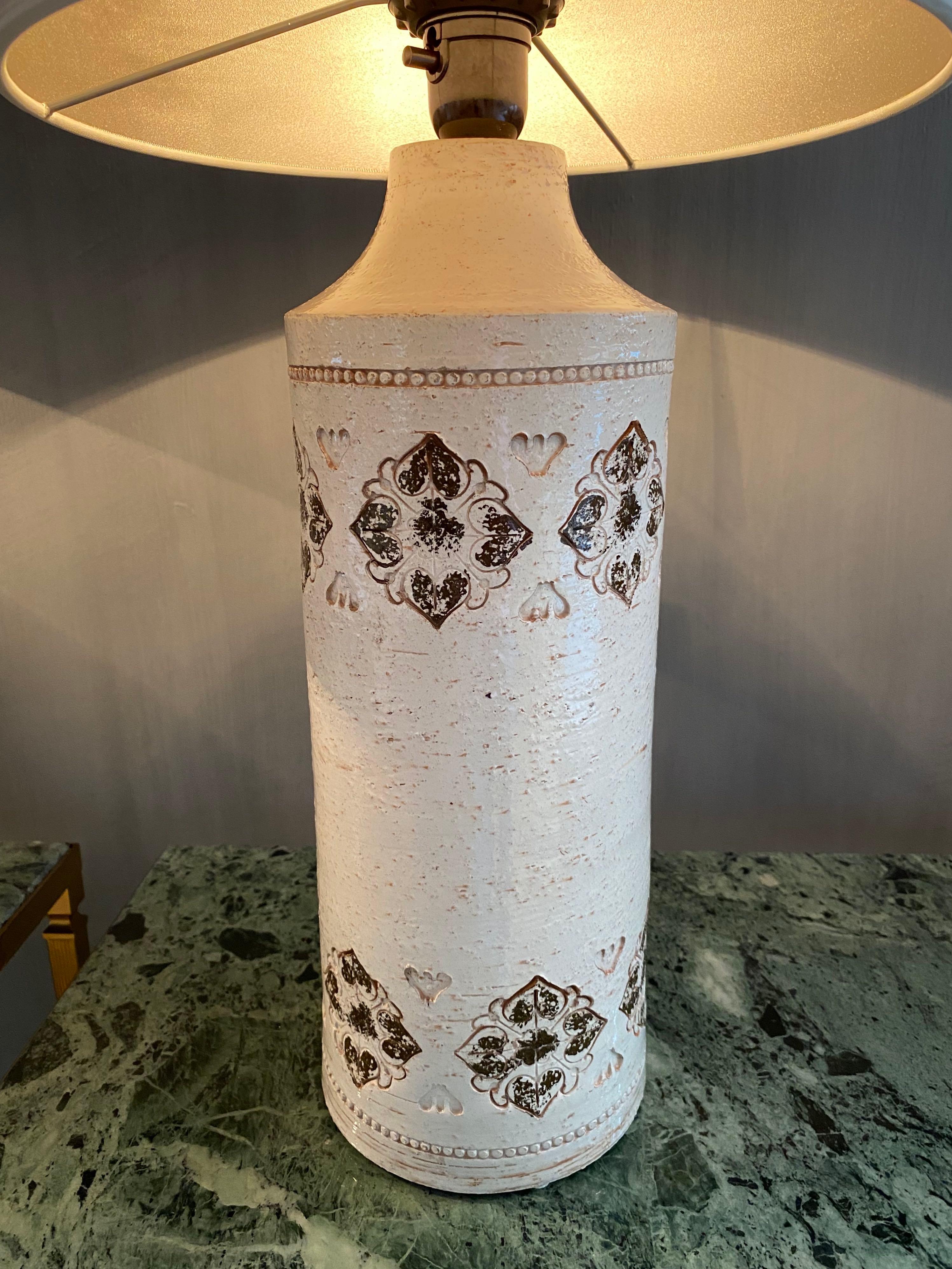 Ein Paar glasierte Keramik-Tischlampen aus der Mitte des Jahrhunderts von Bitossi für Bergboms im Zustand „Gut“ im Angebot in SON EN BREUGEL, NL