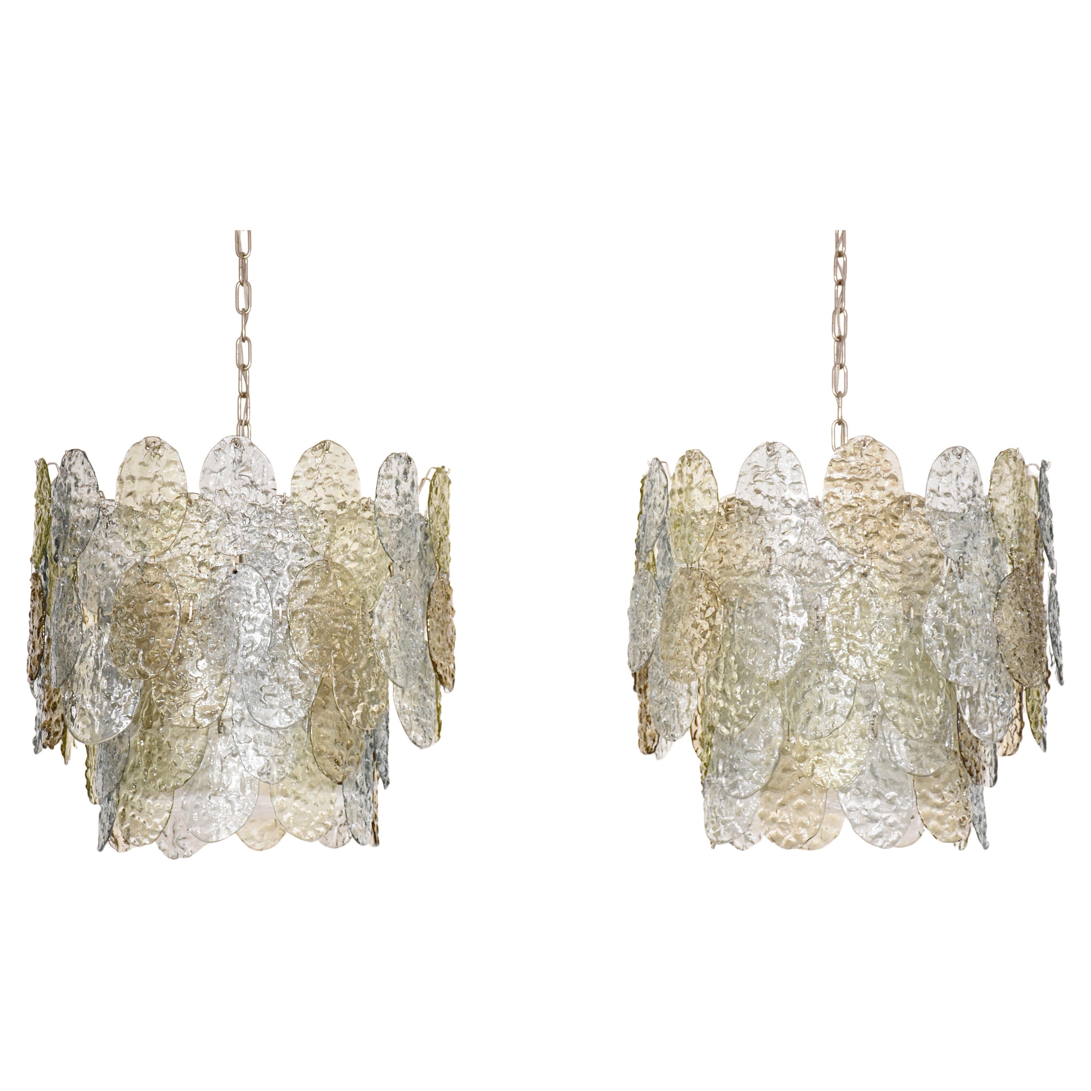 A pair mid-century Murano chandeliers by Vistosi
