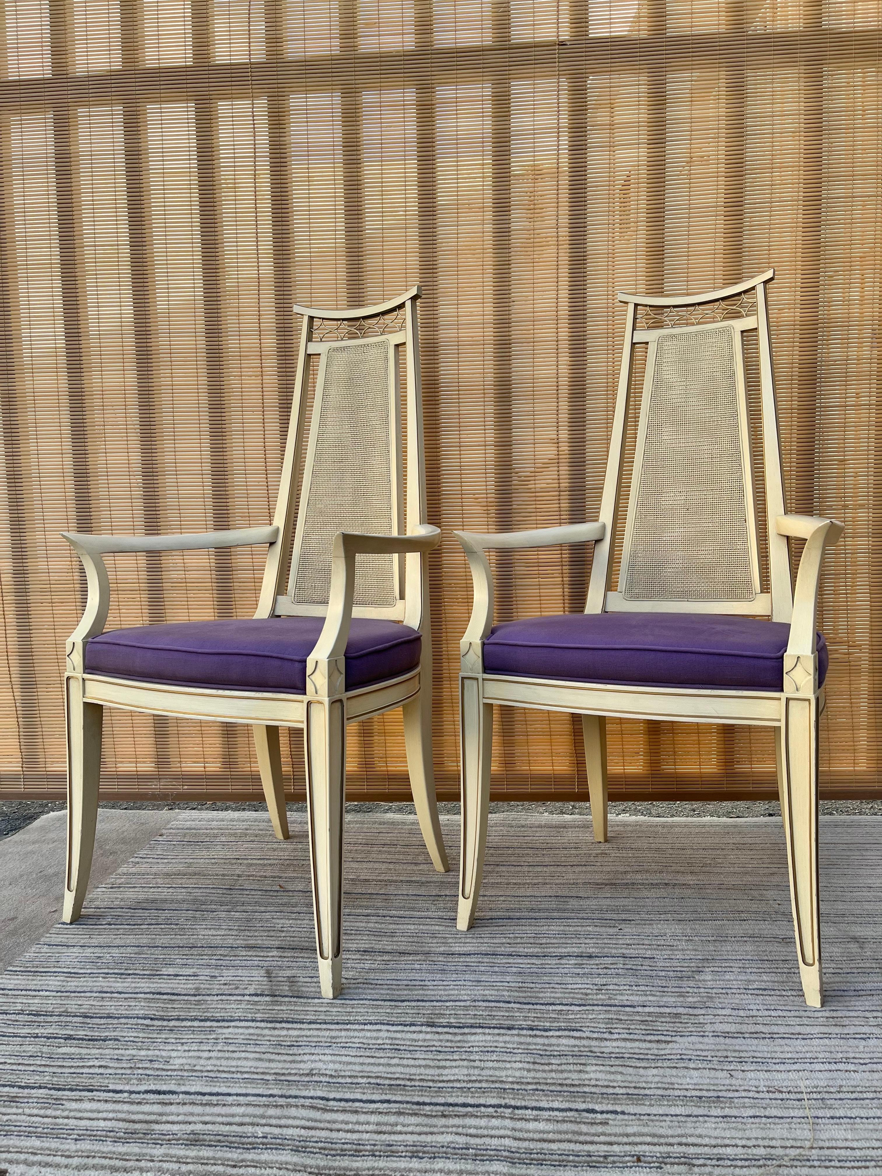 American Pair Mid-Century of Modern Arm Dining Chairs by Dixon Powdermaker.  For Sale