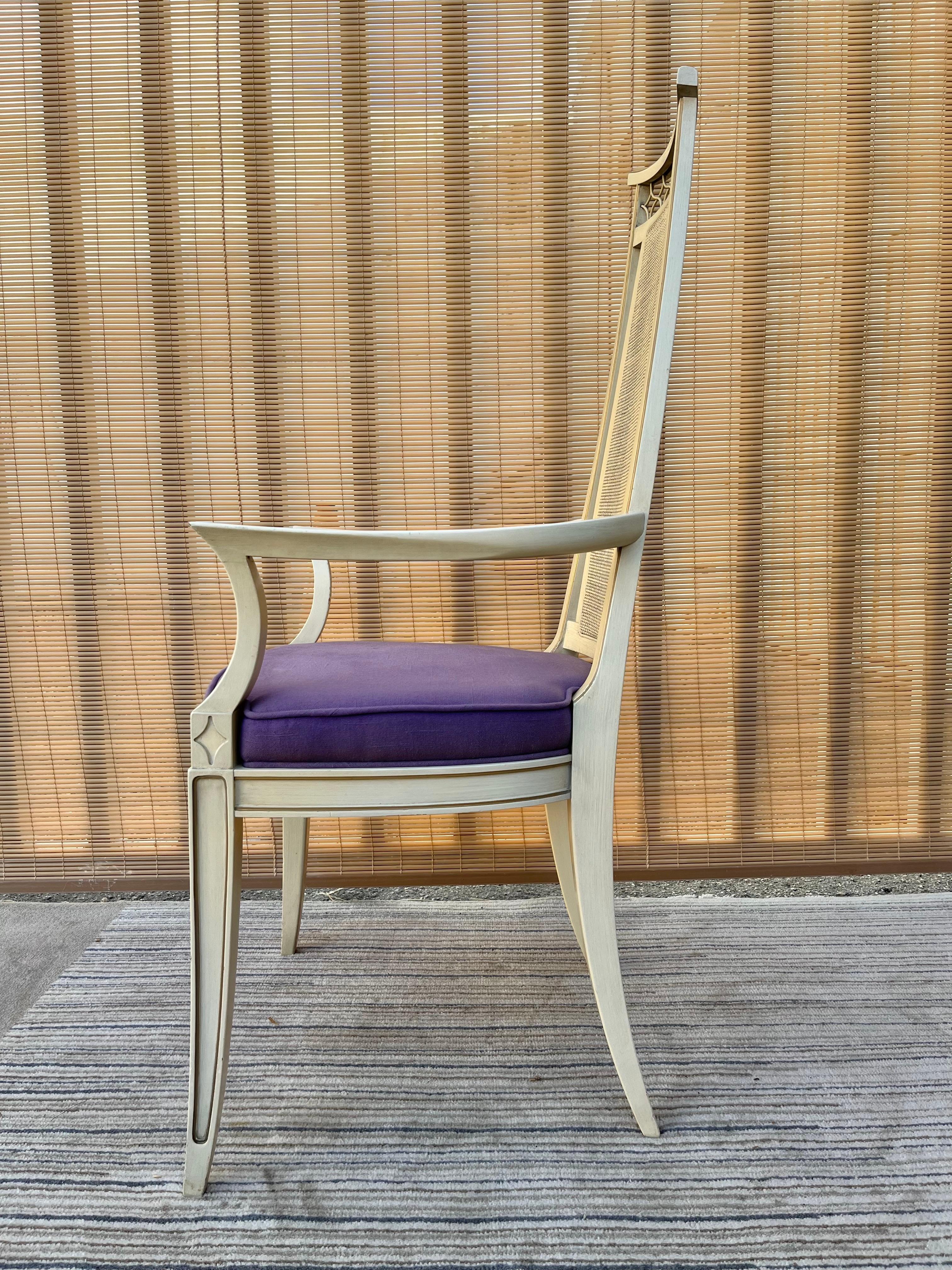 Pair Mid-Century of Modern Arm Dining Chairs by Dixon Powdermaker.  In Good Condition For Sale In Miami, FL