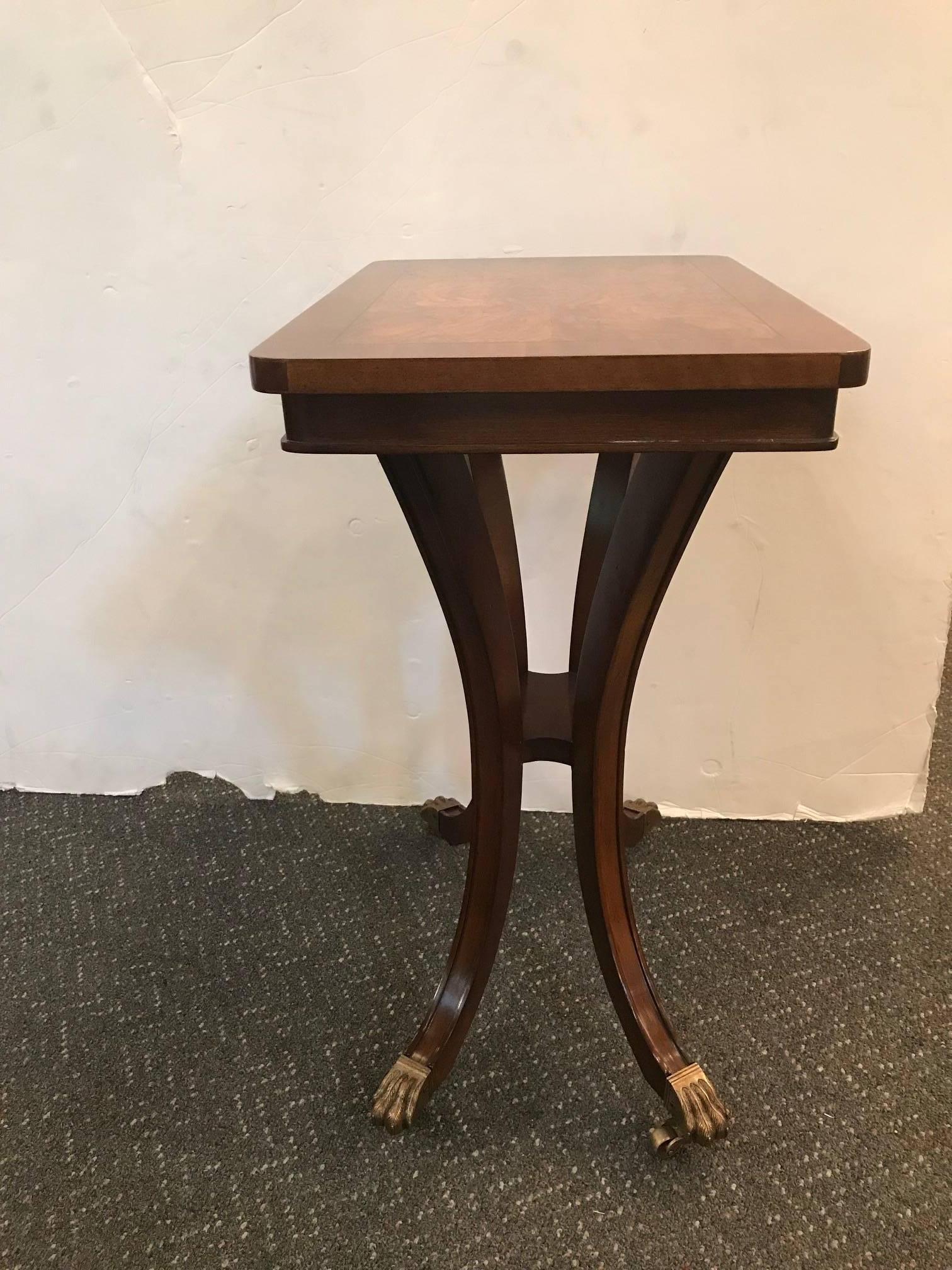 Pair of Walnut  Neoclassic Regency Style Tables In Excellent Condition In Lambertville, NJ