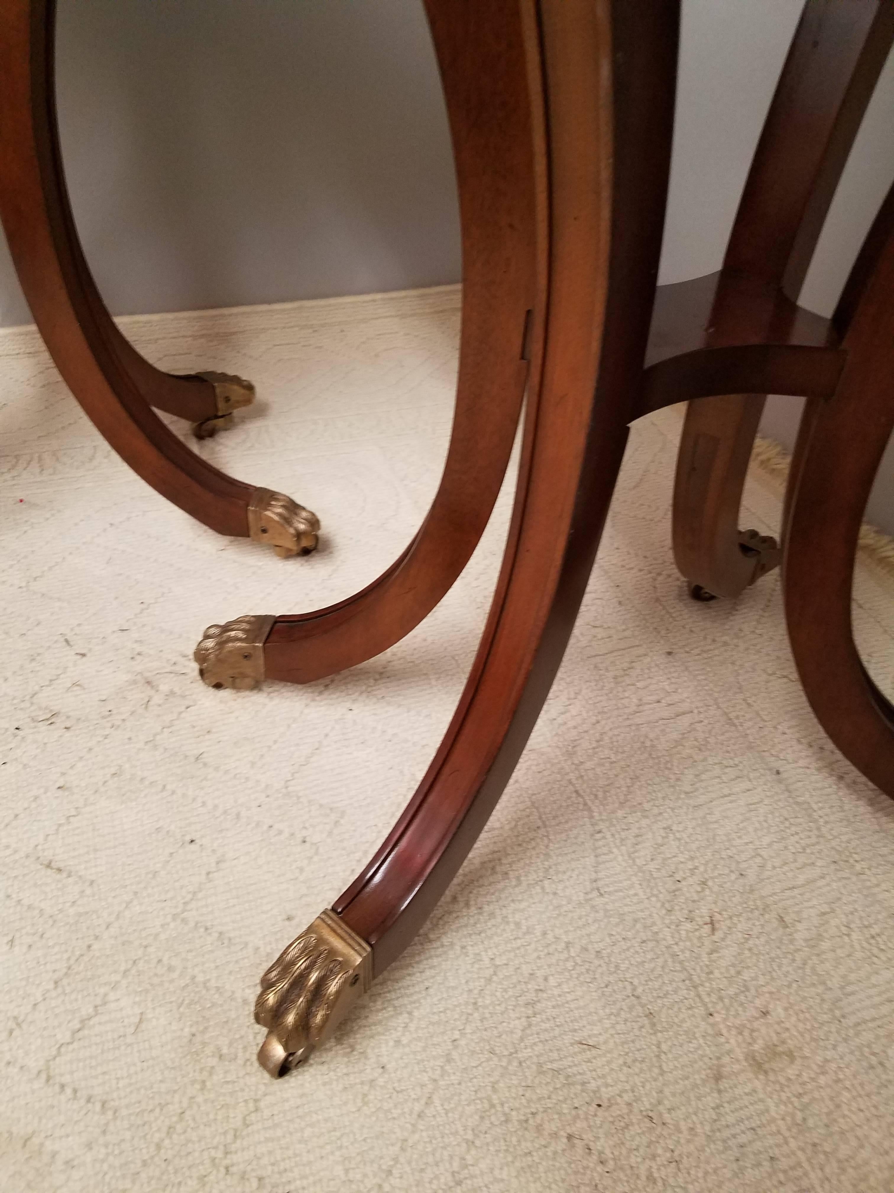 Pair of Walnut  Neoclassic Regency Style Tables 2