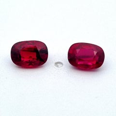 A Pair of 1 Carat Unheated Burmese 'Pigeons Blood' Rubies