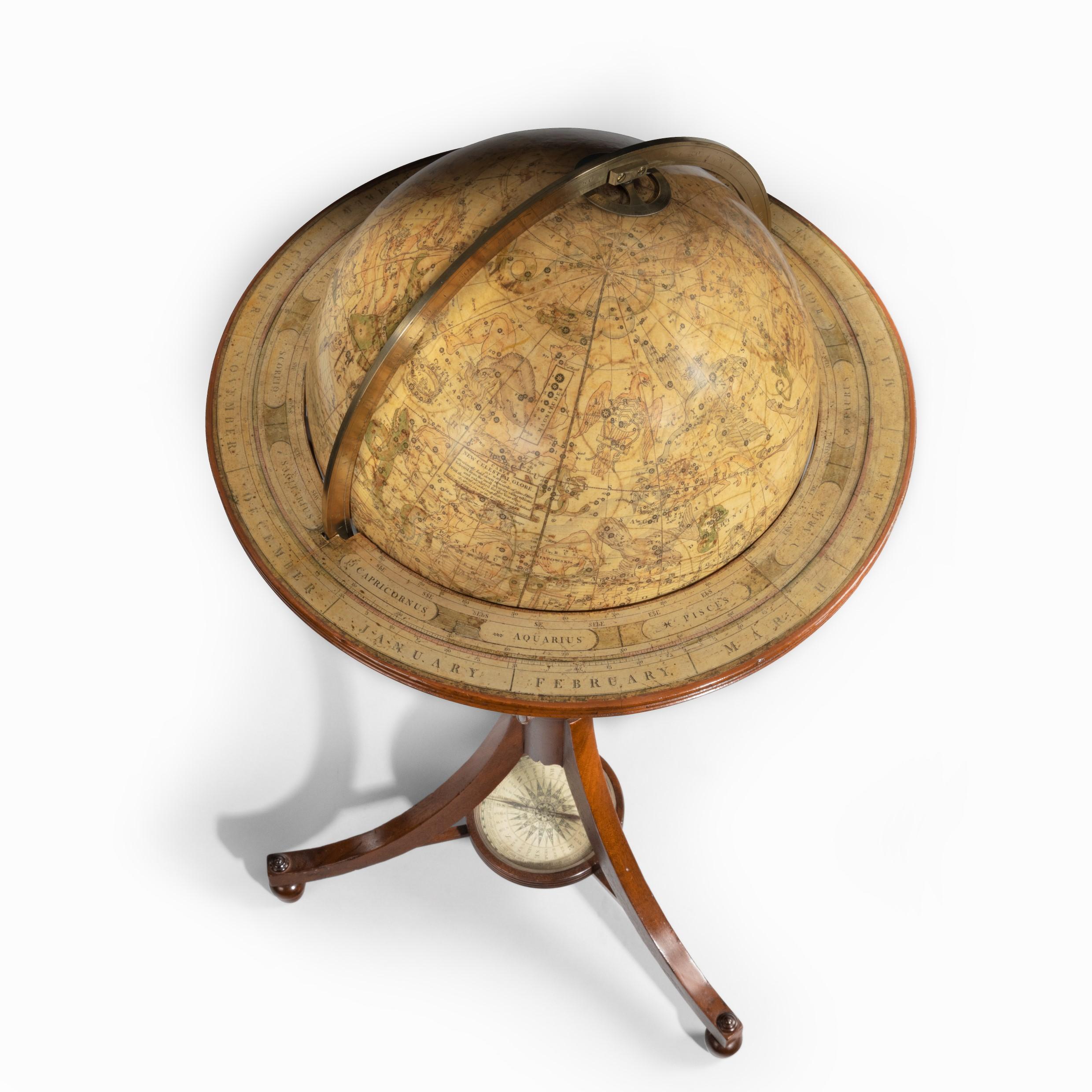 19th Century Pair of Floor Globes by Cary