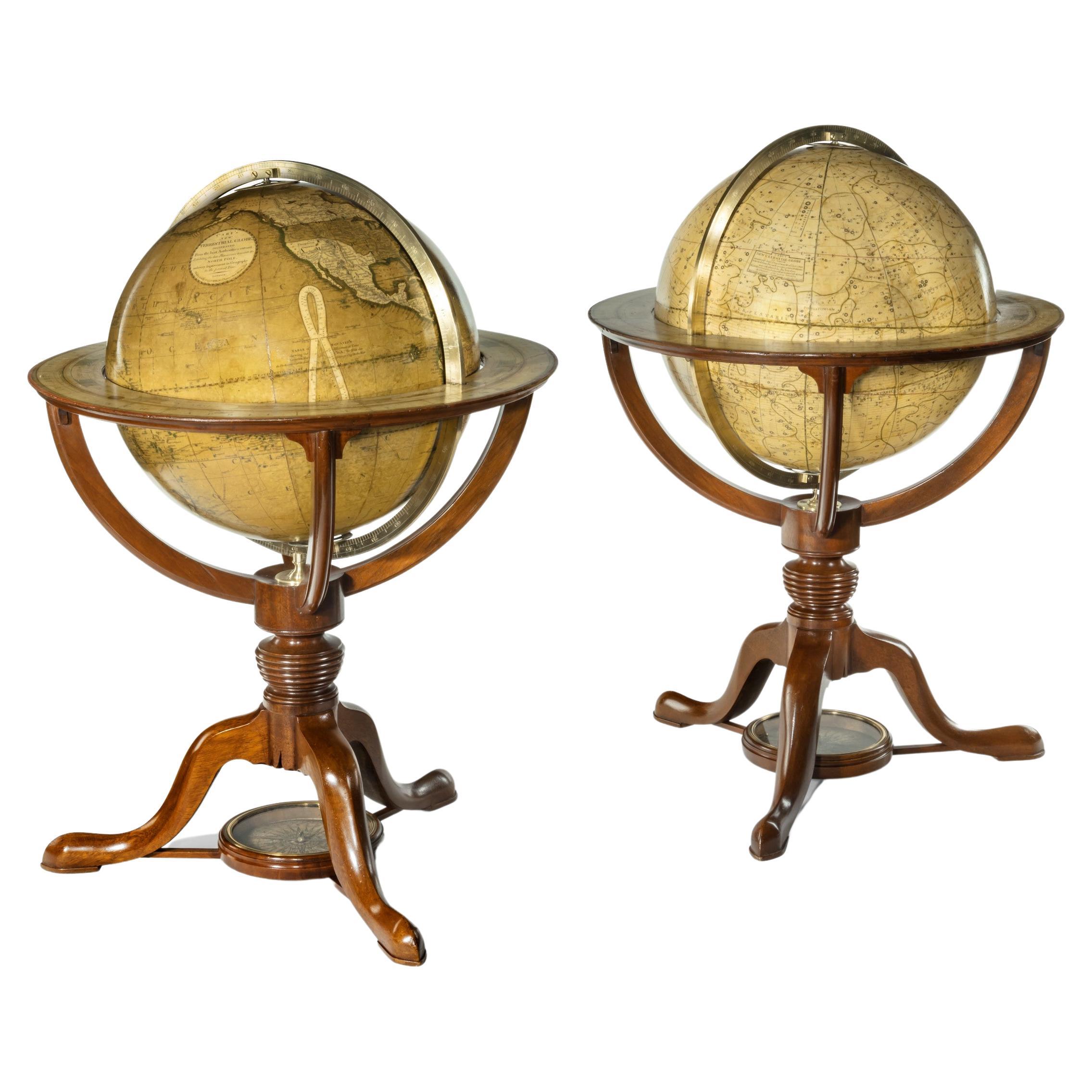 Pair of Table Globes by G & J Cary, Dated 1800 and 1821