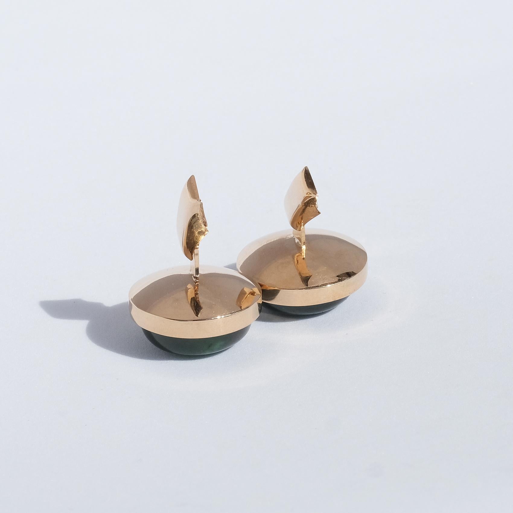 Pair of 14 K Gold Cufflinks Made in 1976 In Good Condition For Sale In Stockholm, SE