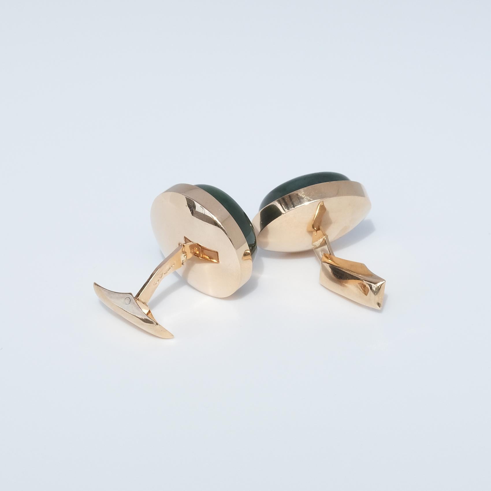 Pair of 14 K Gold Cufflinks Made in 1976 For Sale 3