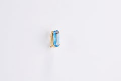 Paar Aquamarin-Ohrringe aus 14 Karat Gelbgold