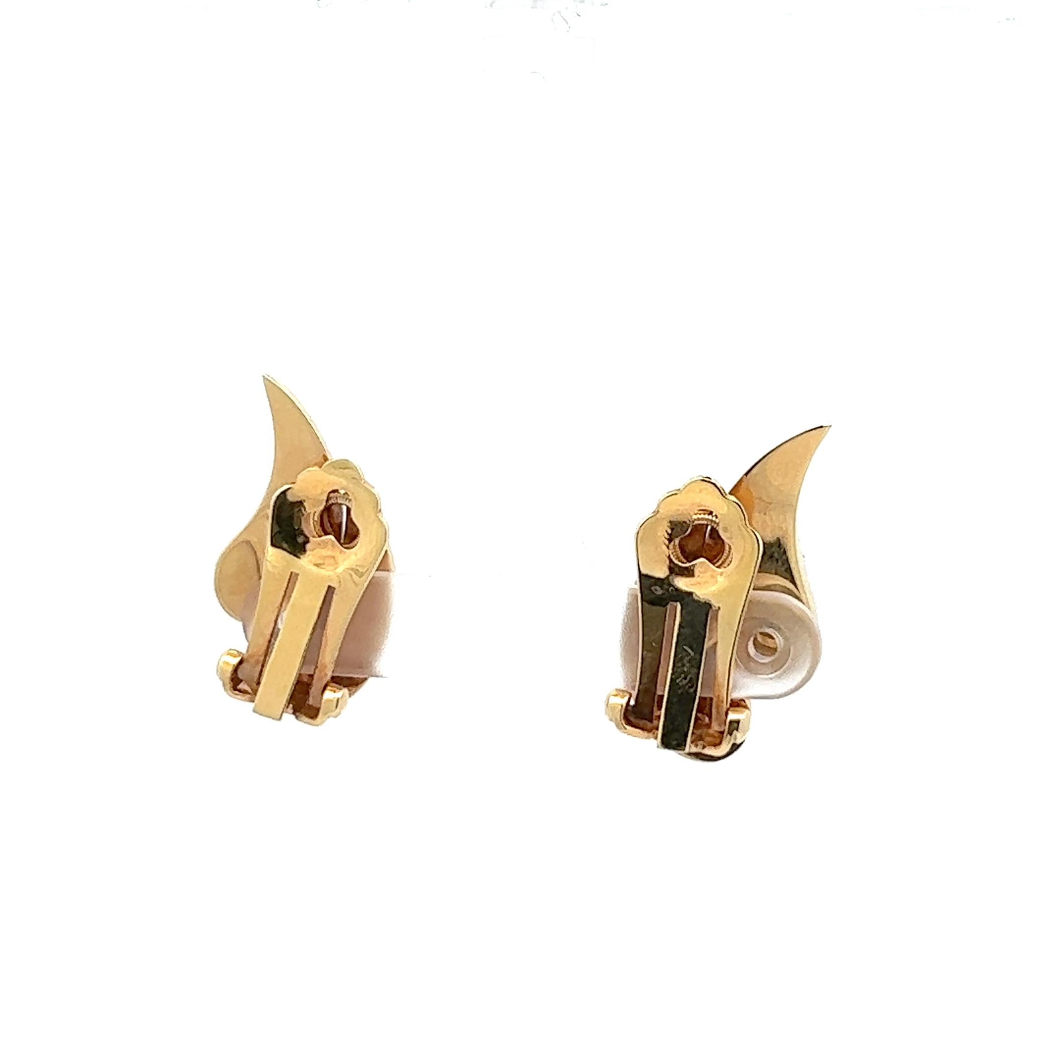 Women's A pair of 14k yellow gold ear clips by Tiffany & Co.