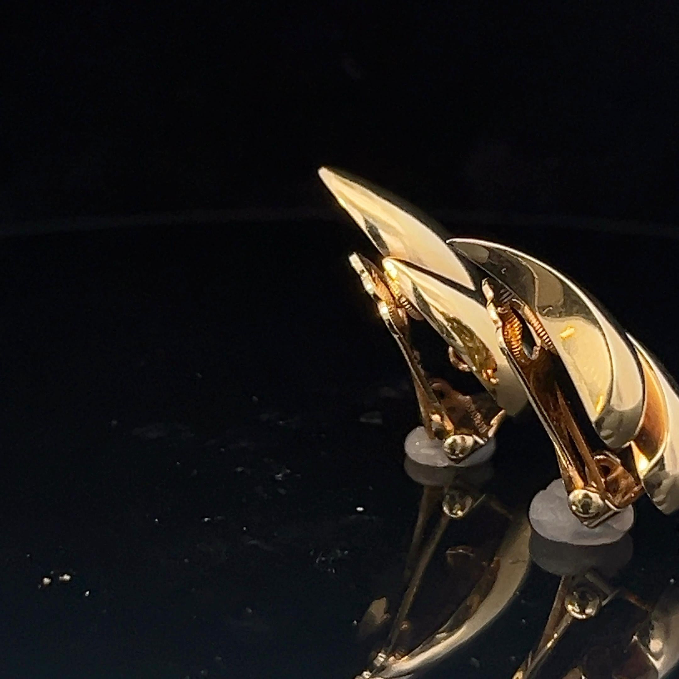 A pair of 14k yellow gold ear clips by Tiffany & Co. 3