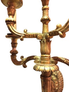 A Pair of 17th Century Spanish Carlos II Carved Giltwood Wall Sconces
