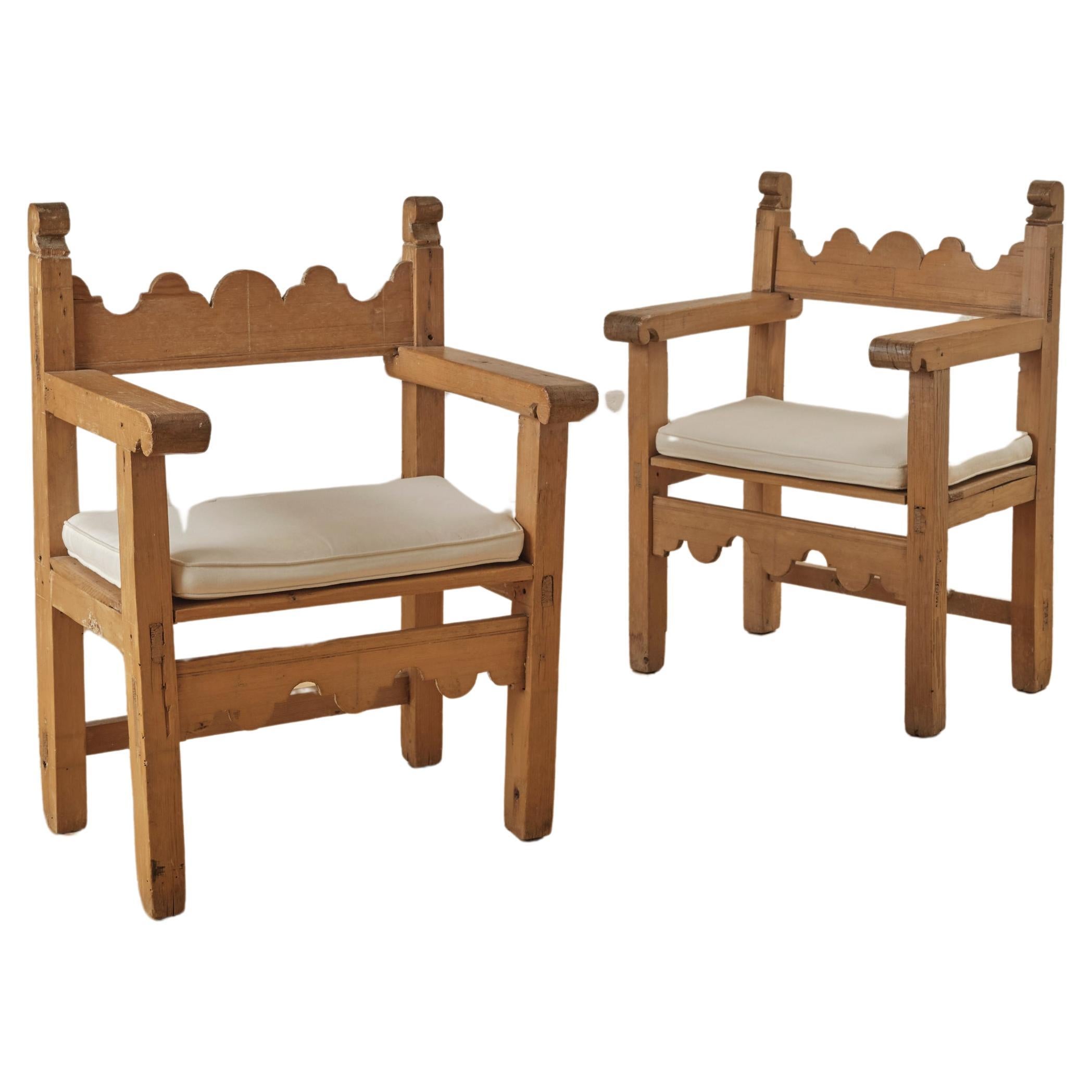 A Pair of 17th Century Spanish Colonial Armchairs
