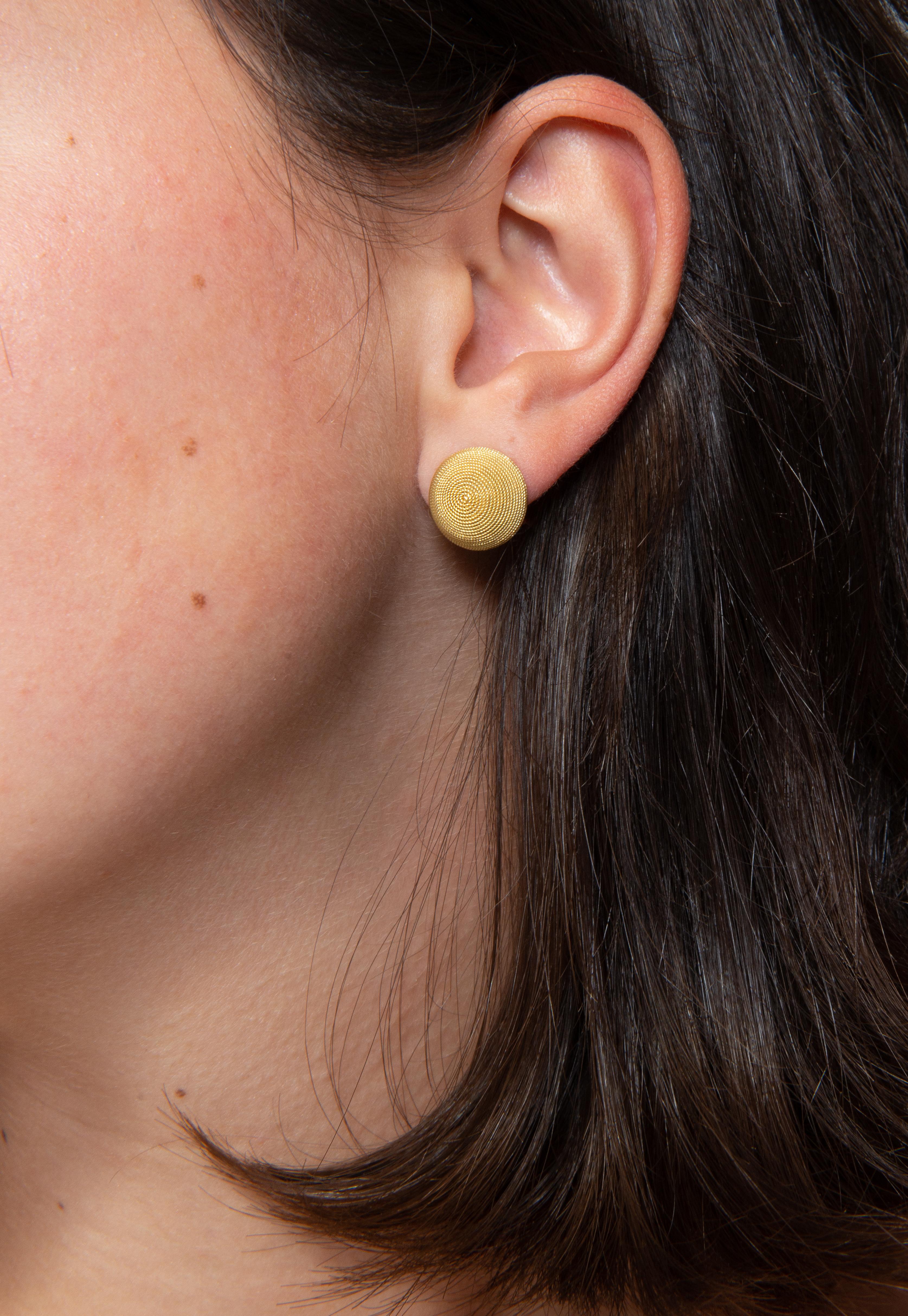 Pair of 18 Carat Domed Earrings 1