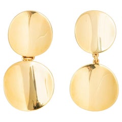 Ein Paar kreisförmige Ohrringe aus 18 Karat Gold